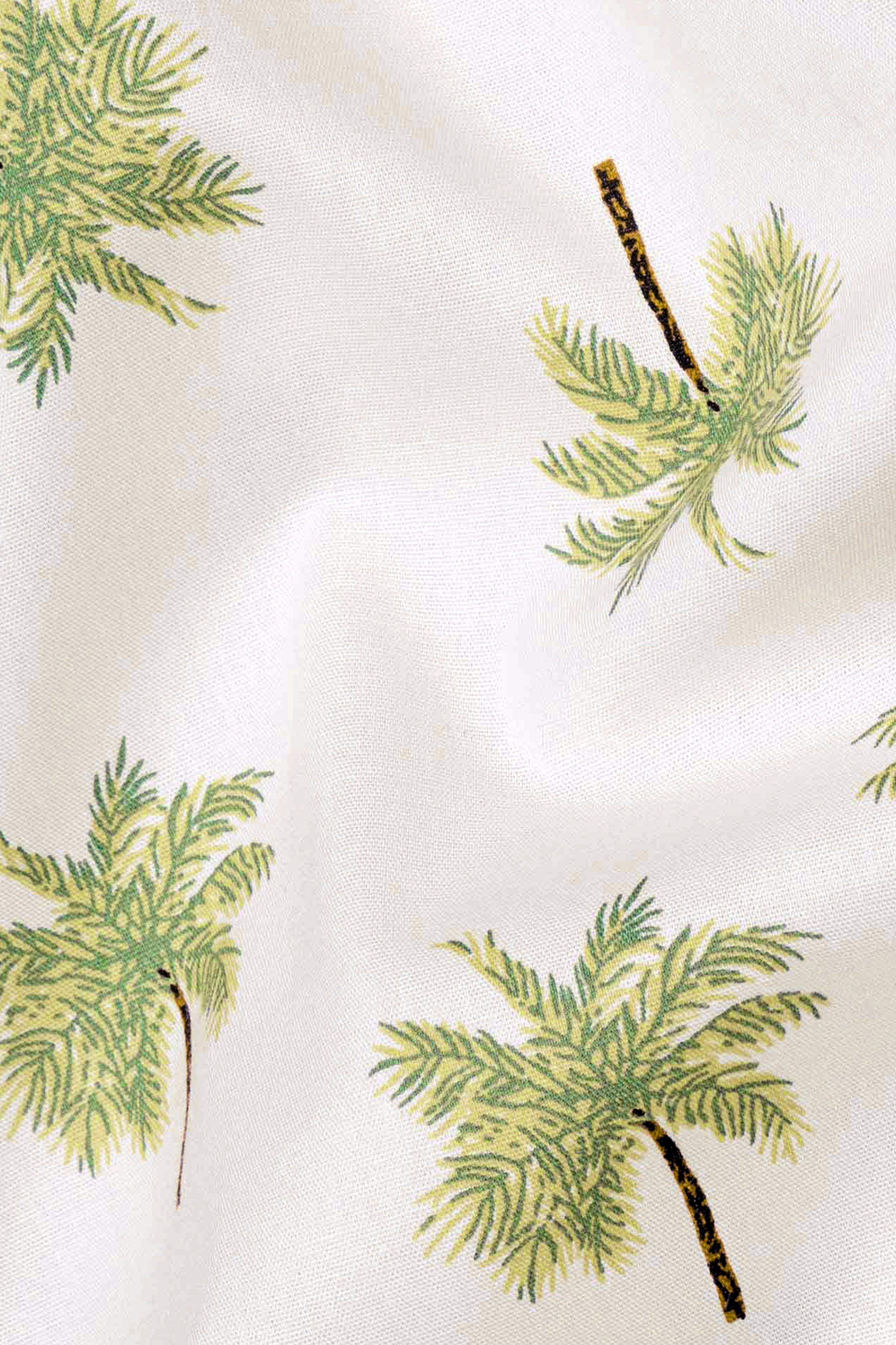 Fantasy Beige Tropical Print Premium Cotton Kurta Shirt
