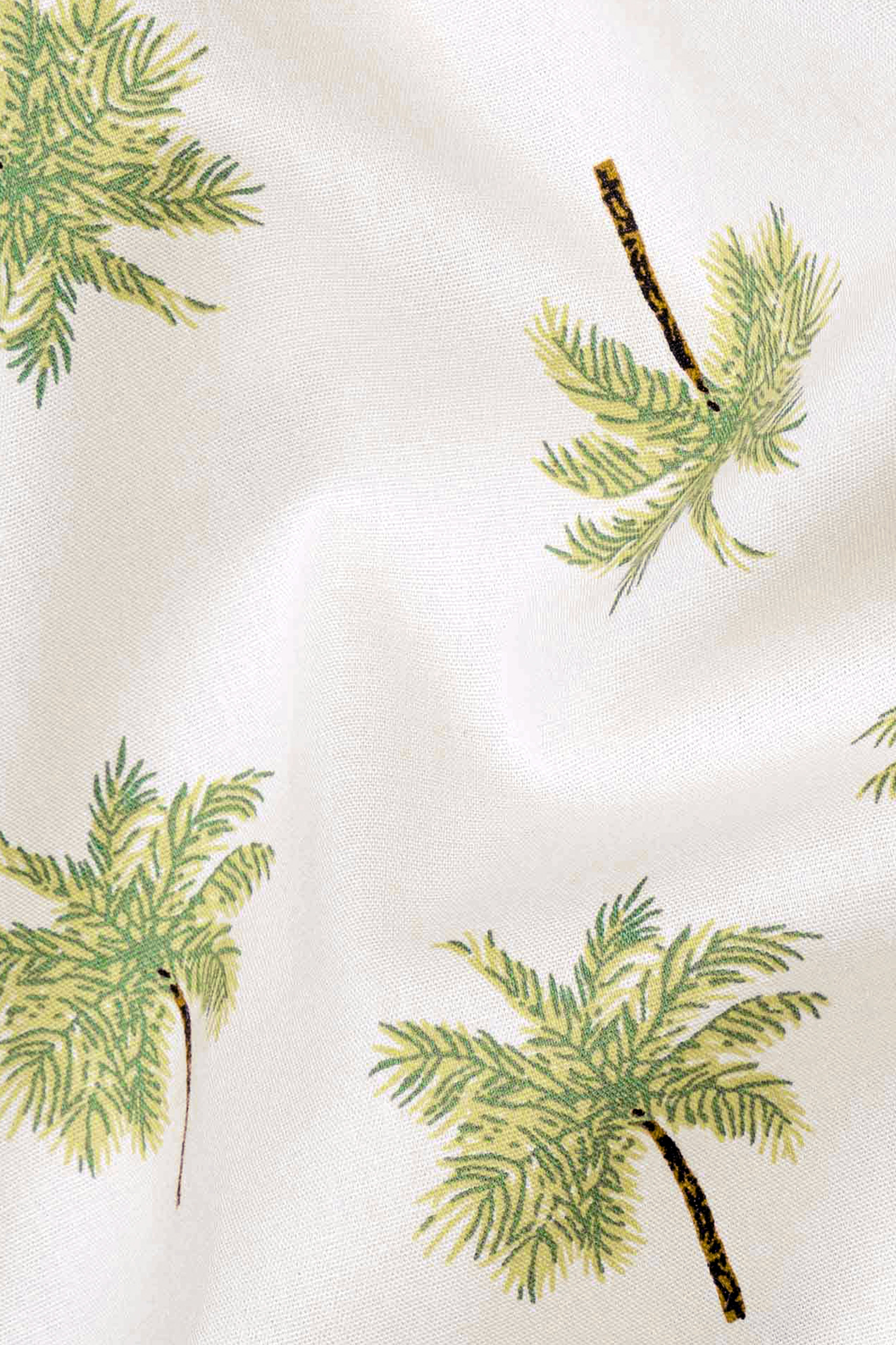Fantasy Beige Tropical Printed Premium Cotton Kurta Shirt