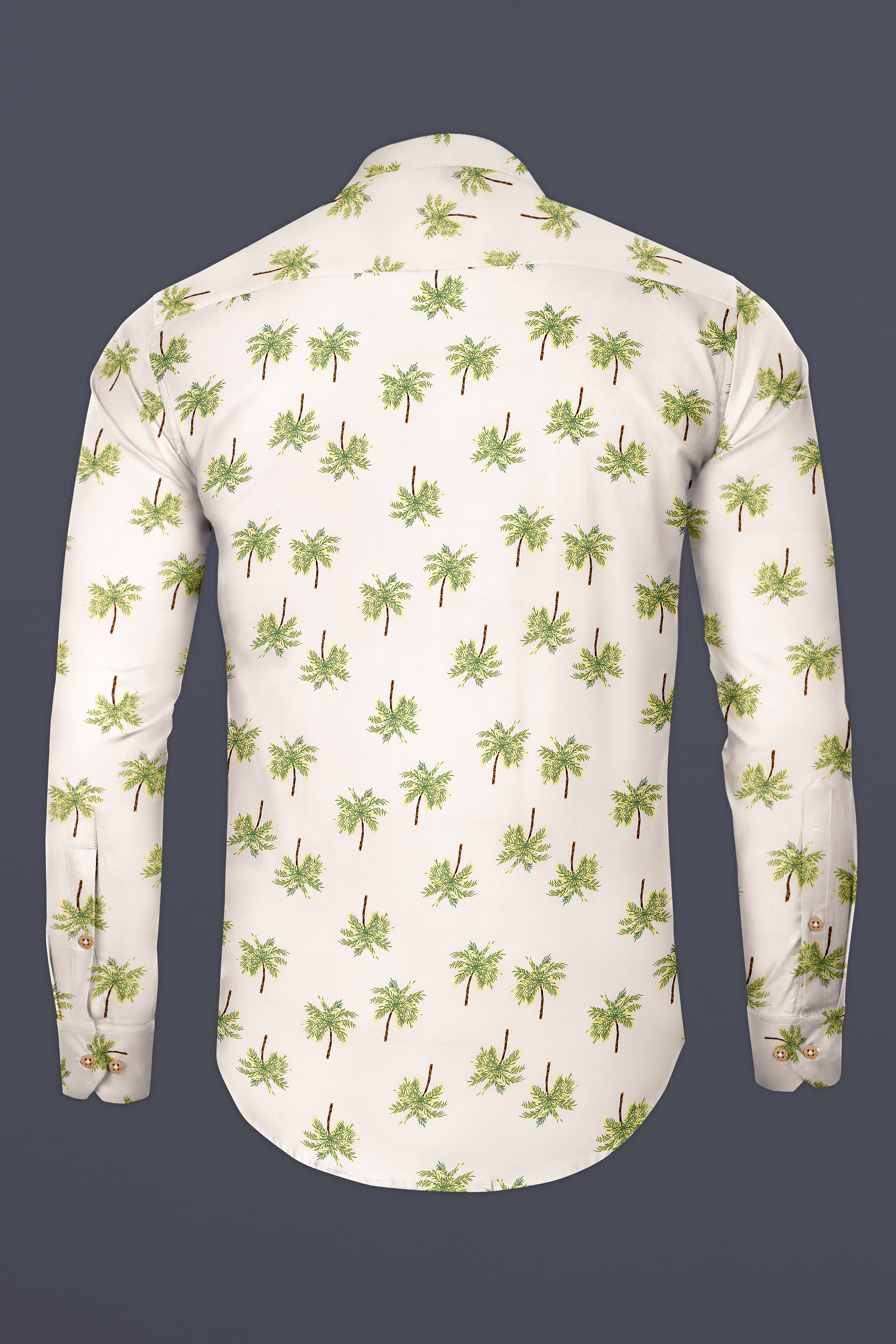 Fantasy Beige Tropical Printed Premium Cotton Kurta Shirt