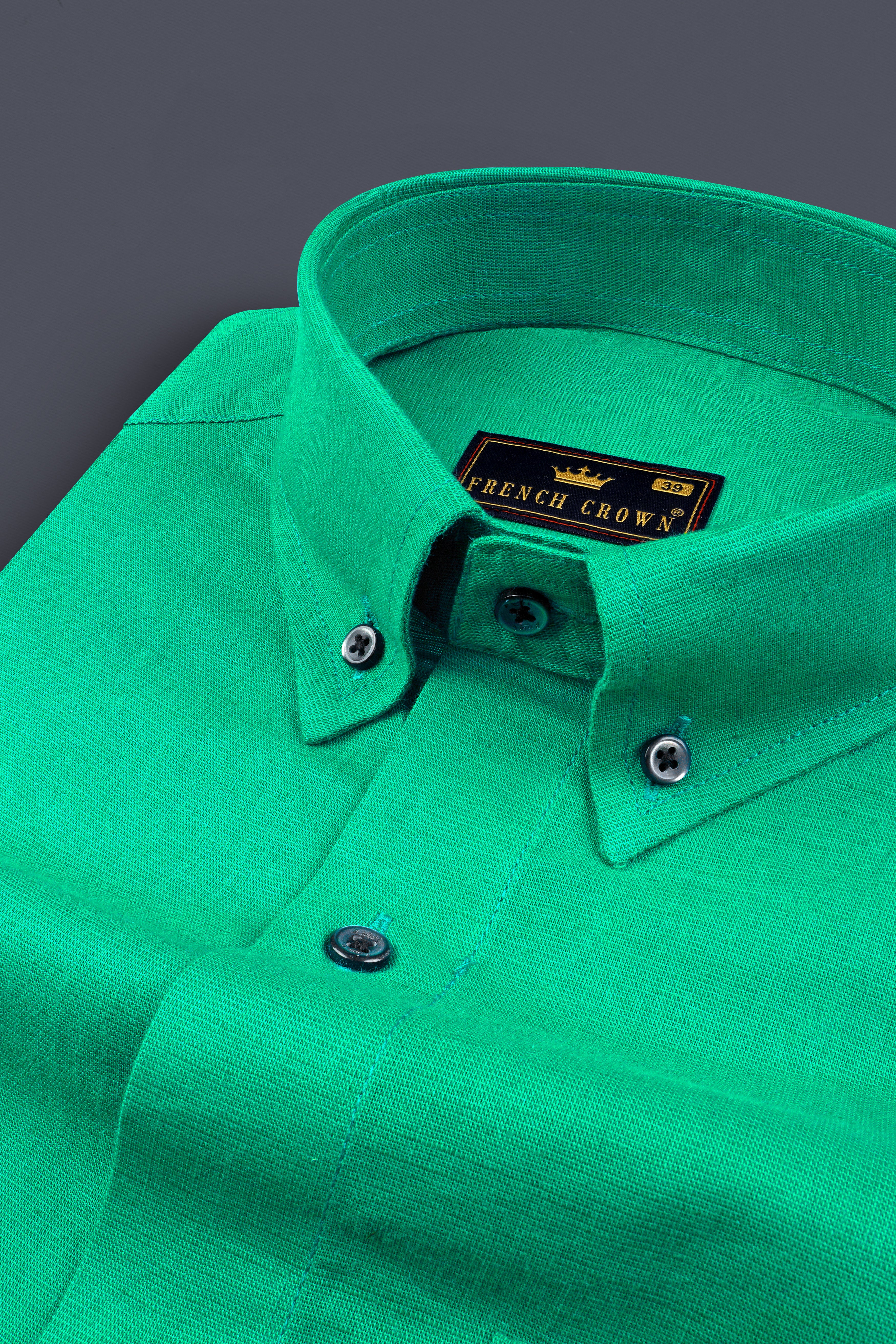 Jade Green Luxurious Linen Shirt