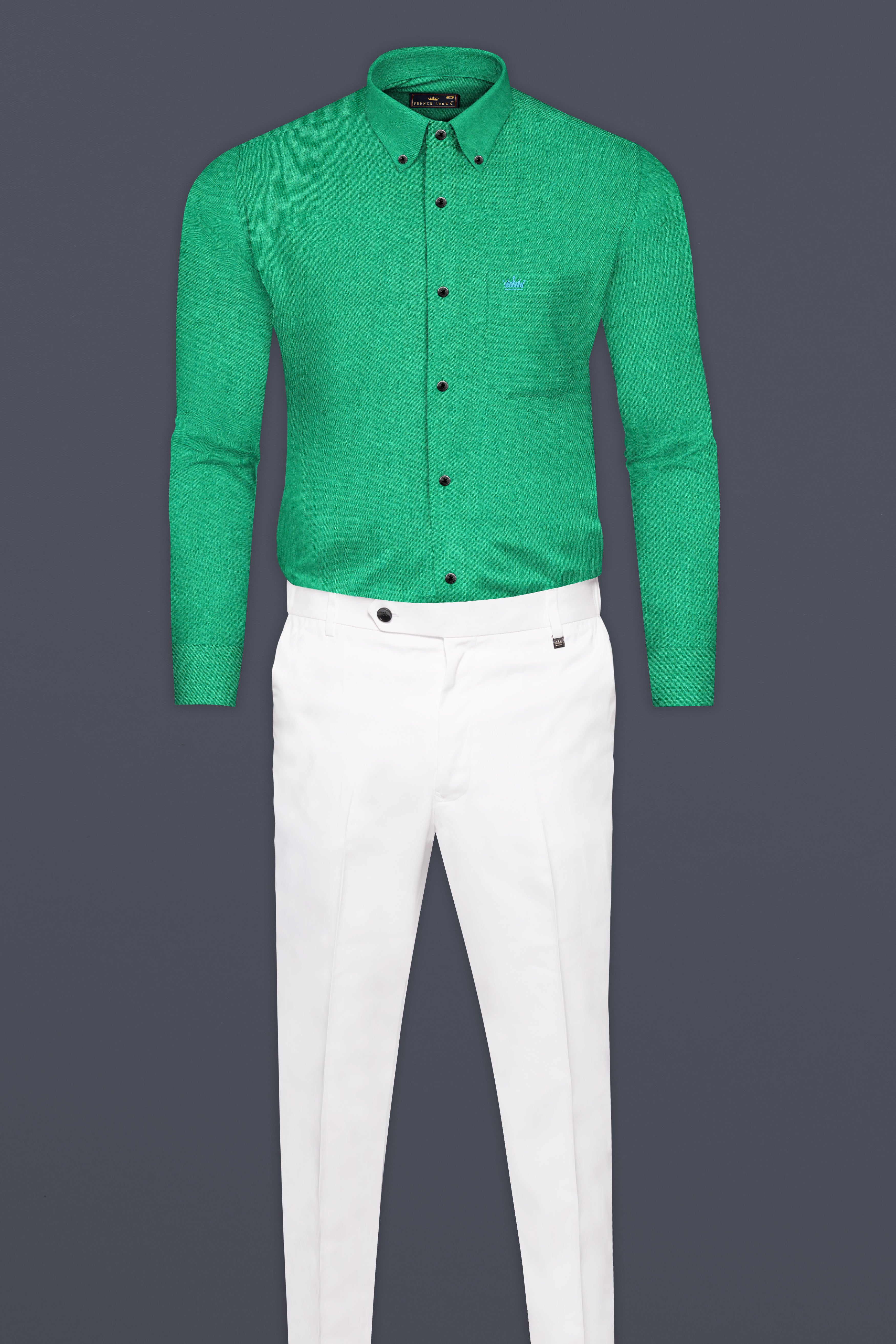 Jade Green Luxurious Linen Shirt