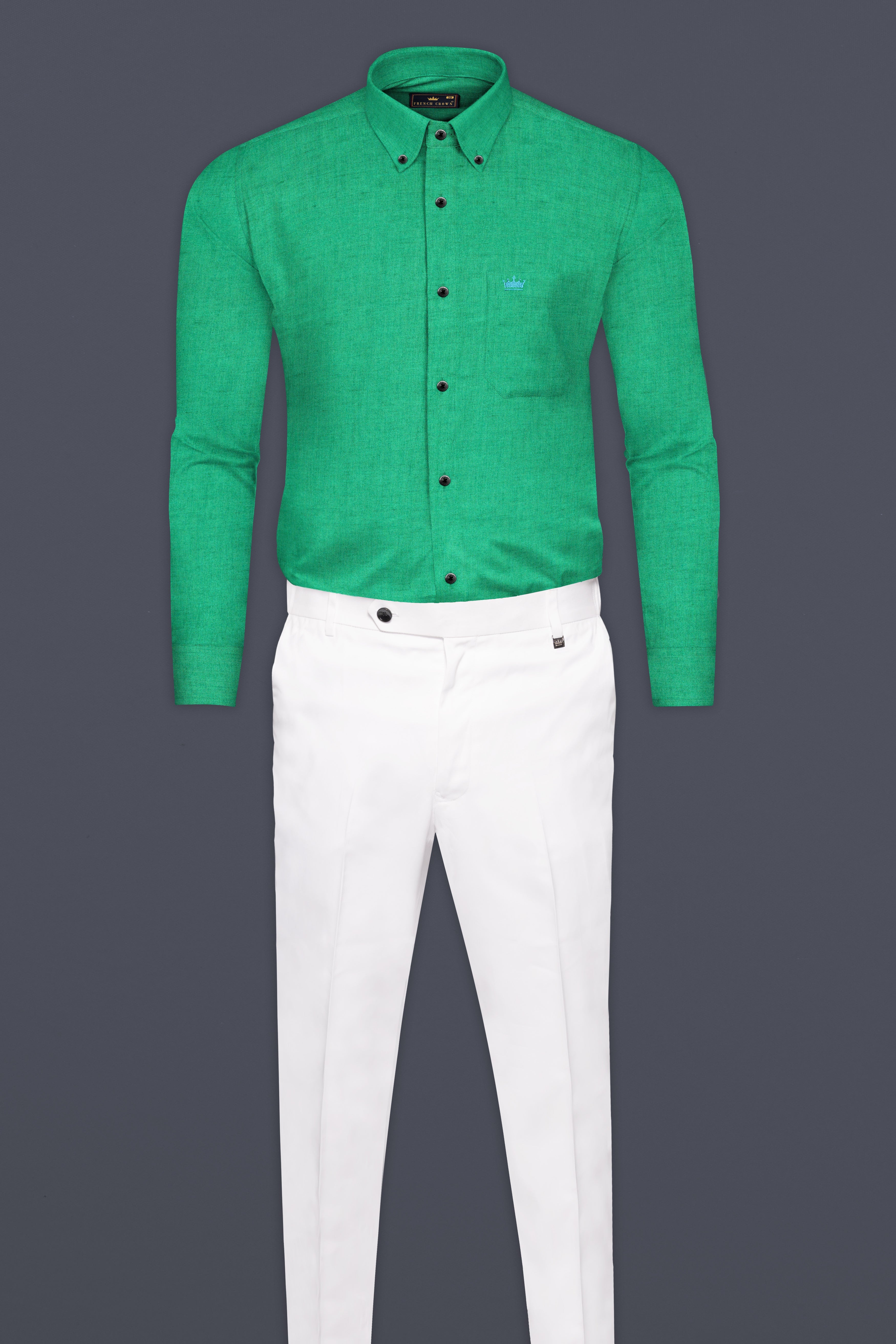 Jade Green Luxurious Linen Shirt