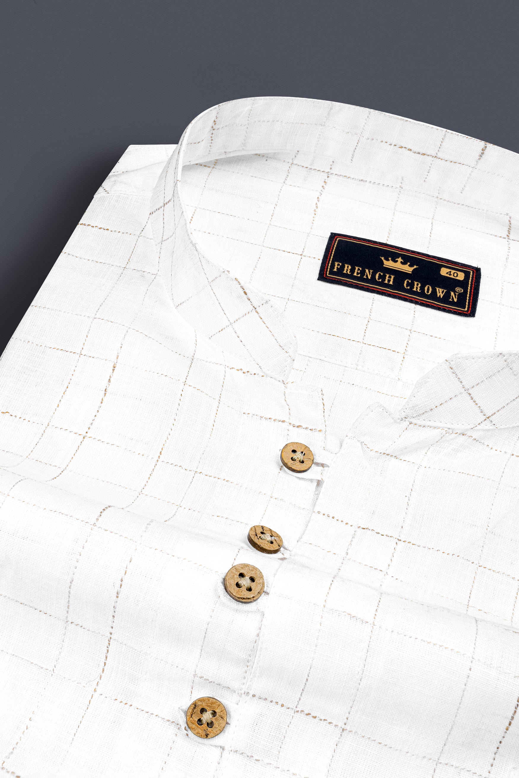 Bright White Luxurious Linen Kurta Shirt