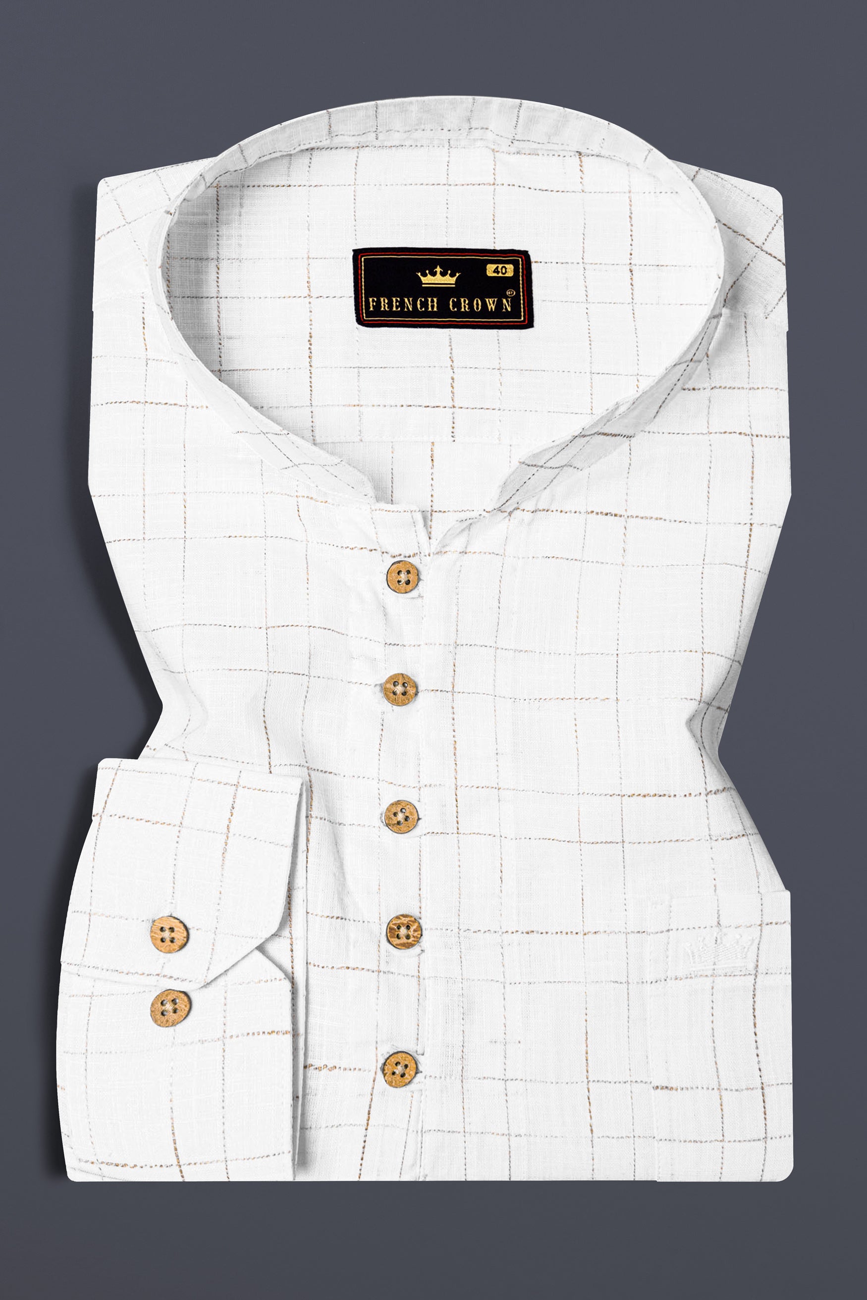 Bright White Luxurious Linen Kurta Shirt