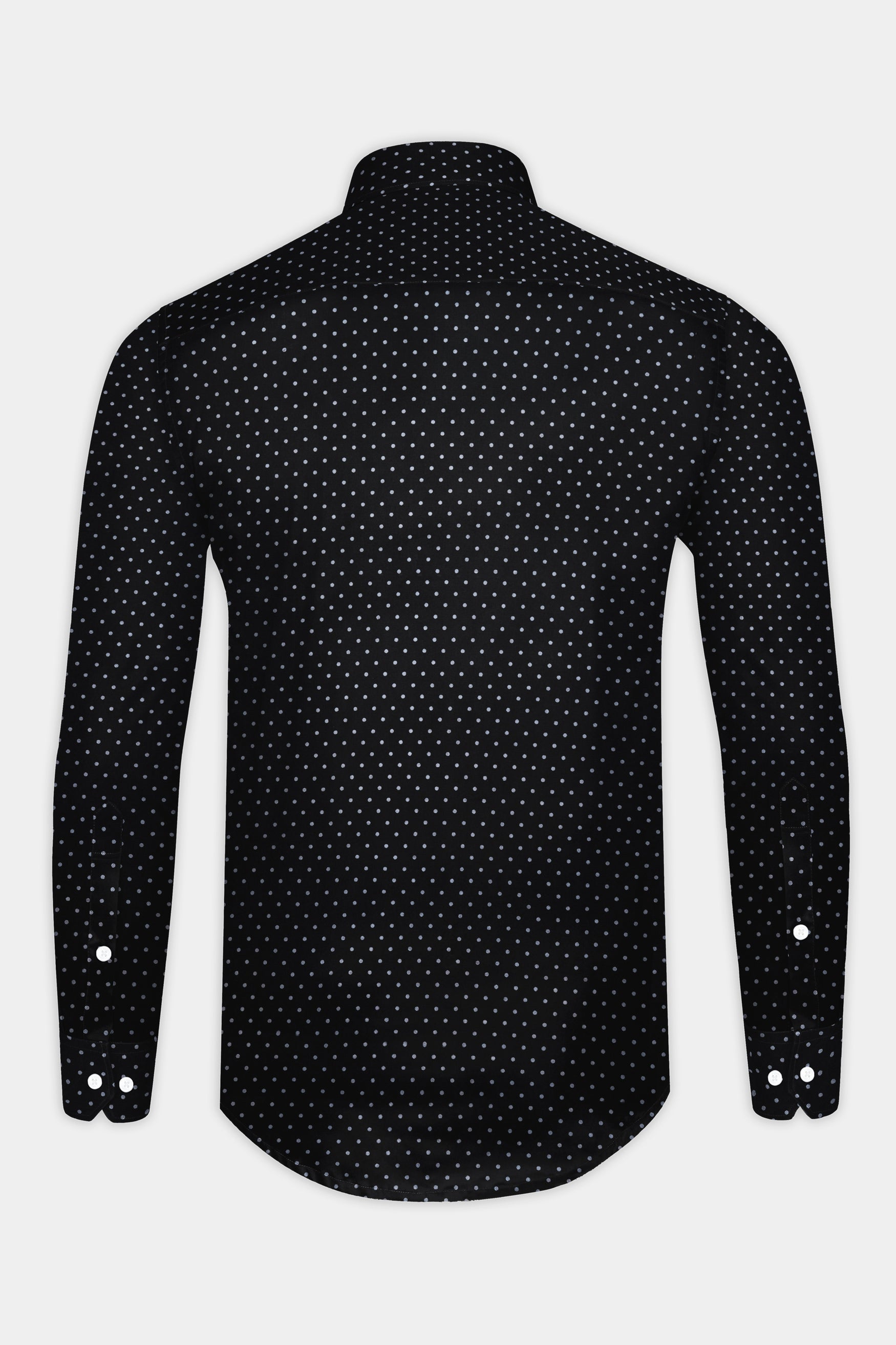 Jade Black Twill Polka Dots Premium Cotton Shirt