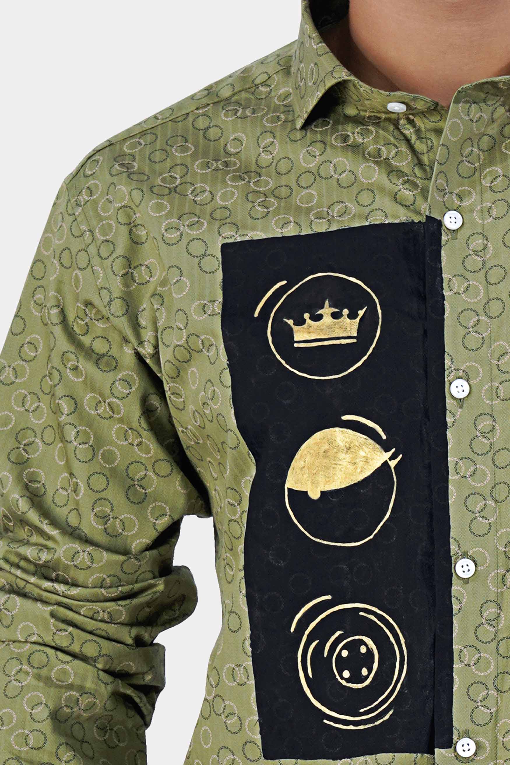 Hemlock Green Printed with Brand Logo Hand Painted Dobby Premium Giza Cotton Designer Shirt 6261-CA-ART-38, 6261-CA-ART-H-38, 6261-CA-ART-39, 6261-CA-ART-H-39, 6261-CA-ART-40, 6261-CA-ART-H-40, 6261-CA-ART-42, 6261-CA-ART-H-42, 6261-CA-ART-44, 6261-CA-ART-H-44, 6261-CA-ART-46, 6261-CA-ART-H-46, 6261-CA-ART-48, 6261-CA-ART-H-48, 6261-CA-ART-50, 6261-CA-ART-H-50, 6261-CA-ART-52, 6261-CA-ART-H-52