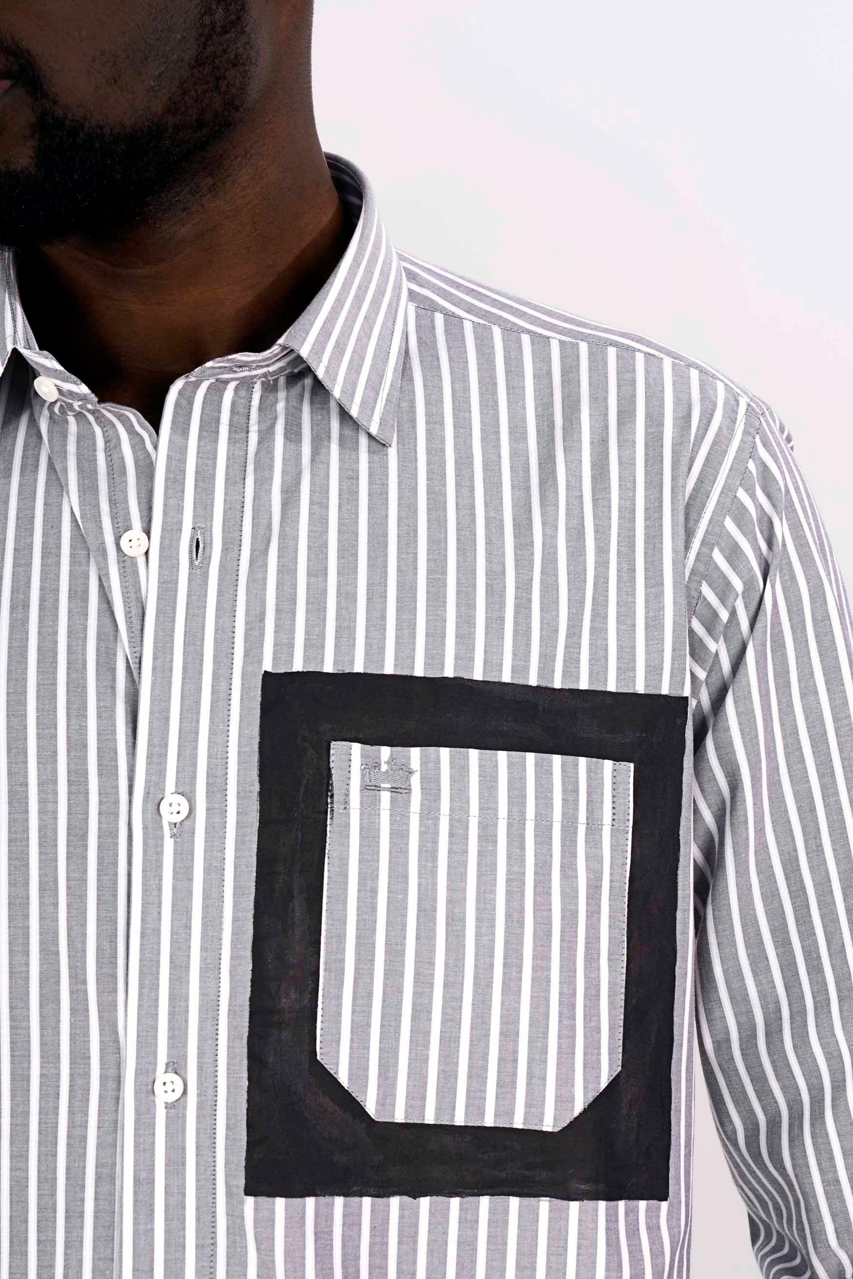 Wisteria Gray and White Striped Hand Painted Premium Cotton Designer Shirt 6342-ART-38, 6342-ART-H-38, 6342-ART-39, 6342-ART-H-39, 6342-ART-40, 6342-ART-H-40, 6342-ART-42, 6342-ART-H-42, 6342-ART-44, 6342-ART-H-44, 6342-ART-46, 6342-ART-H-46, 6342-ART-48, 6342-ART-H-48, 6342-ART-50, 6342-ART-H-50, 6342-ART-52, 6342-ART-H-52