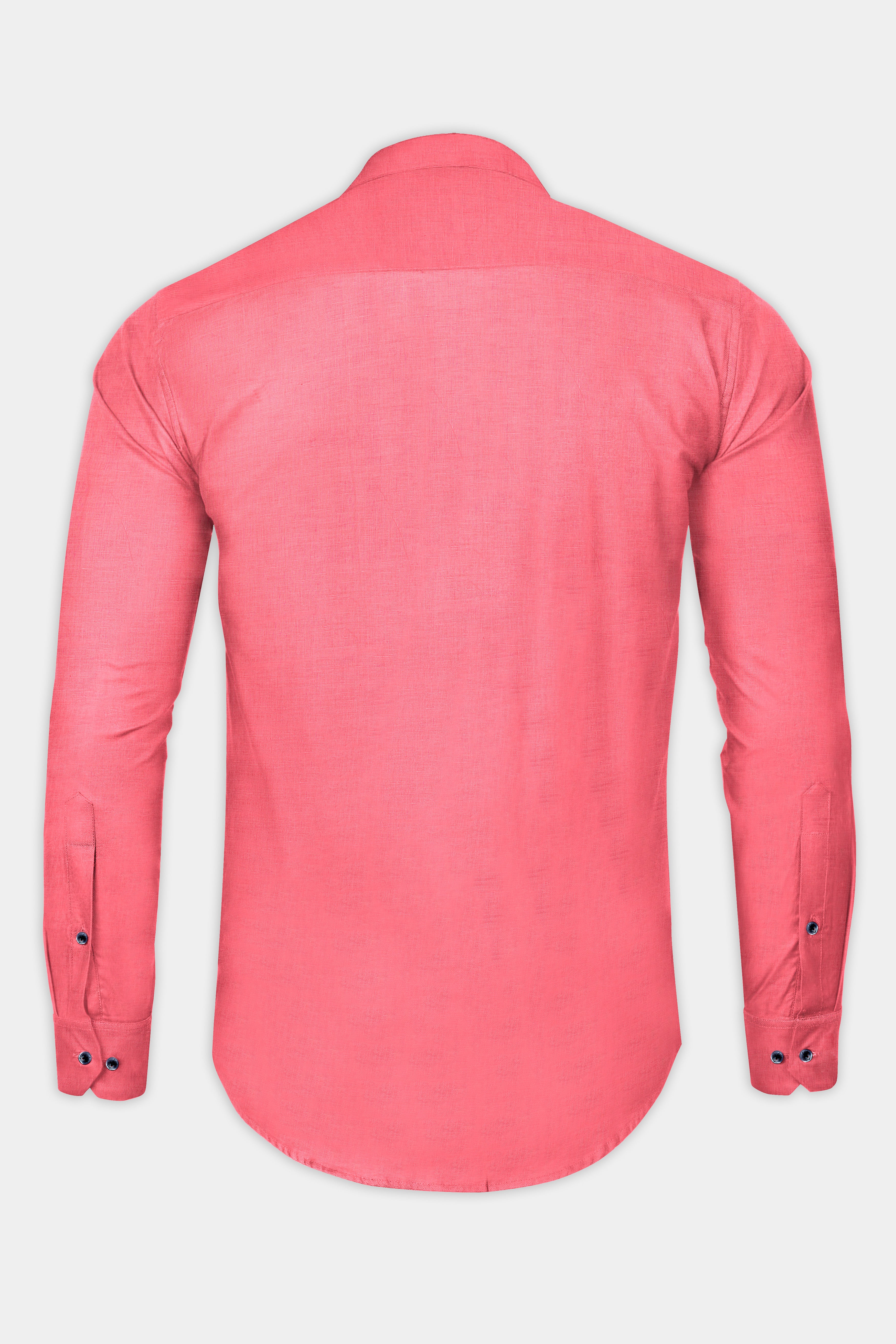 Light Coral Pink Luxurious Linen Shirt