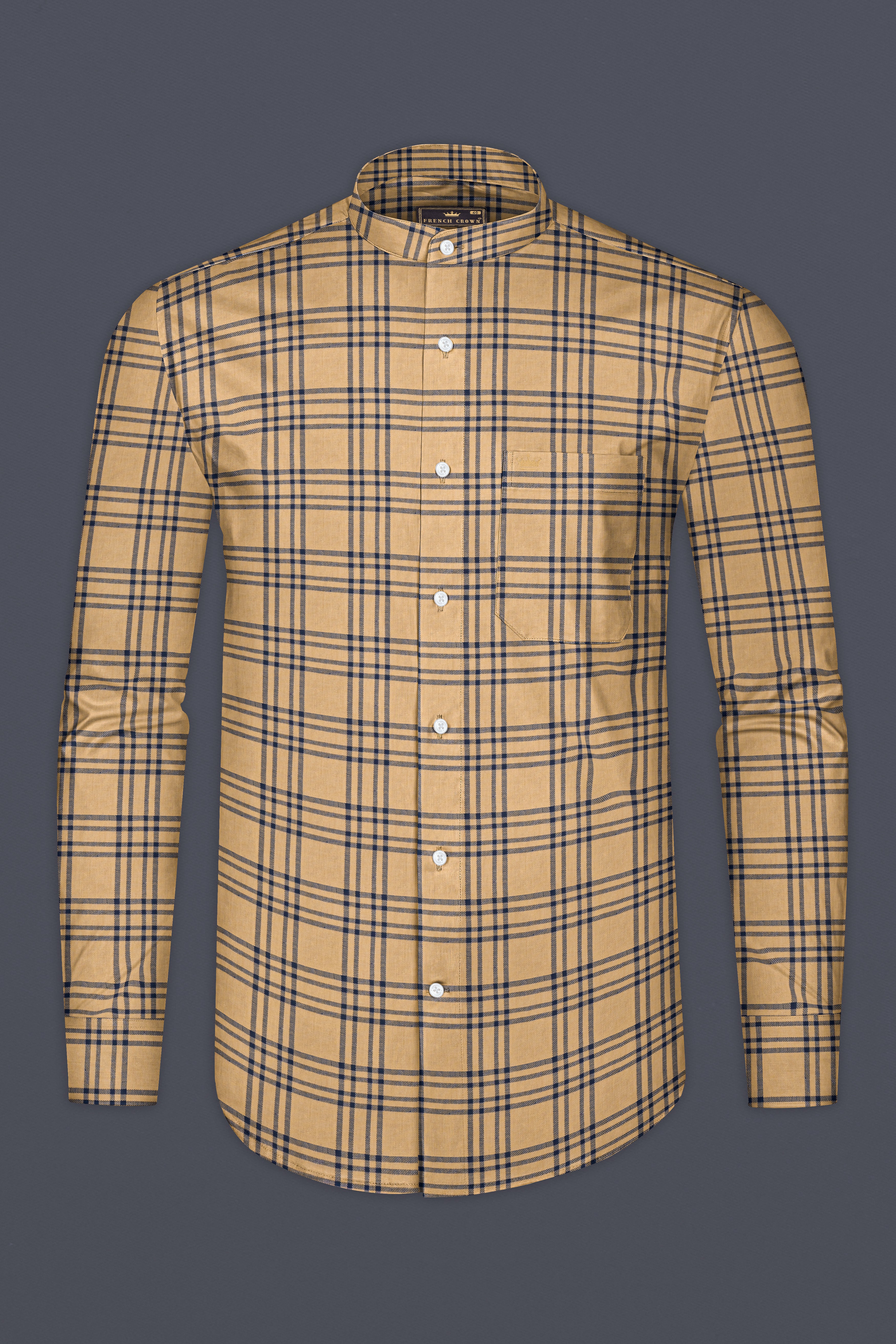 Bullet Shell Twill Plaid Premium Cotton Shirt