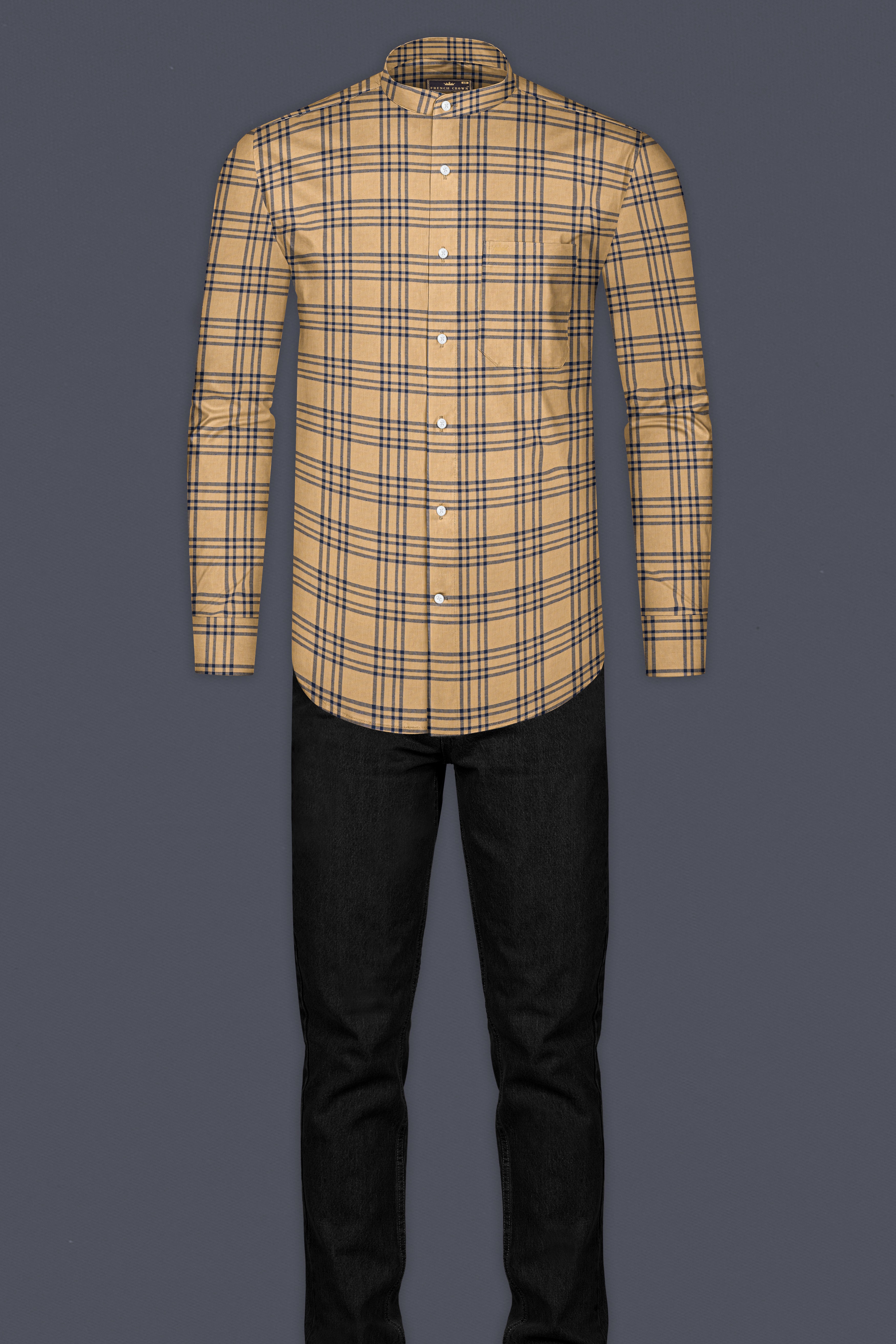 Bullet Shell Twill Plaid Premium Cotton Shirt