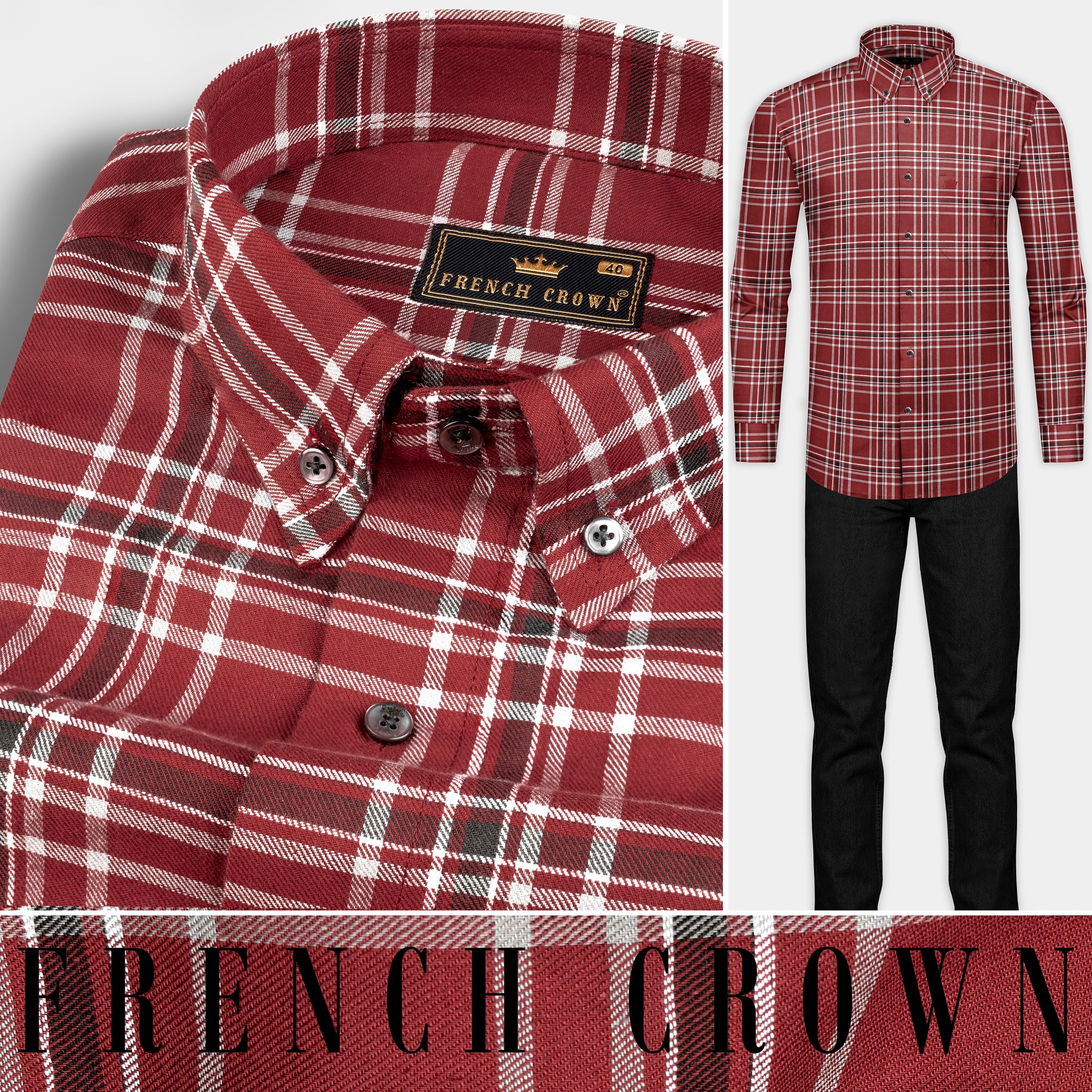 Freeman'S Sporting Club Plaid Casual Button Down Shirt - Red main image 0