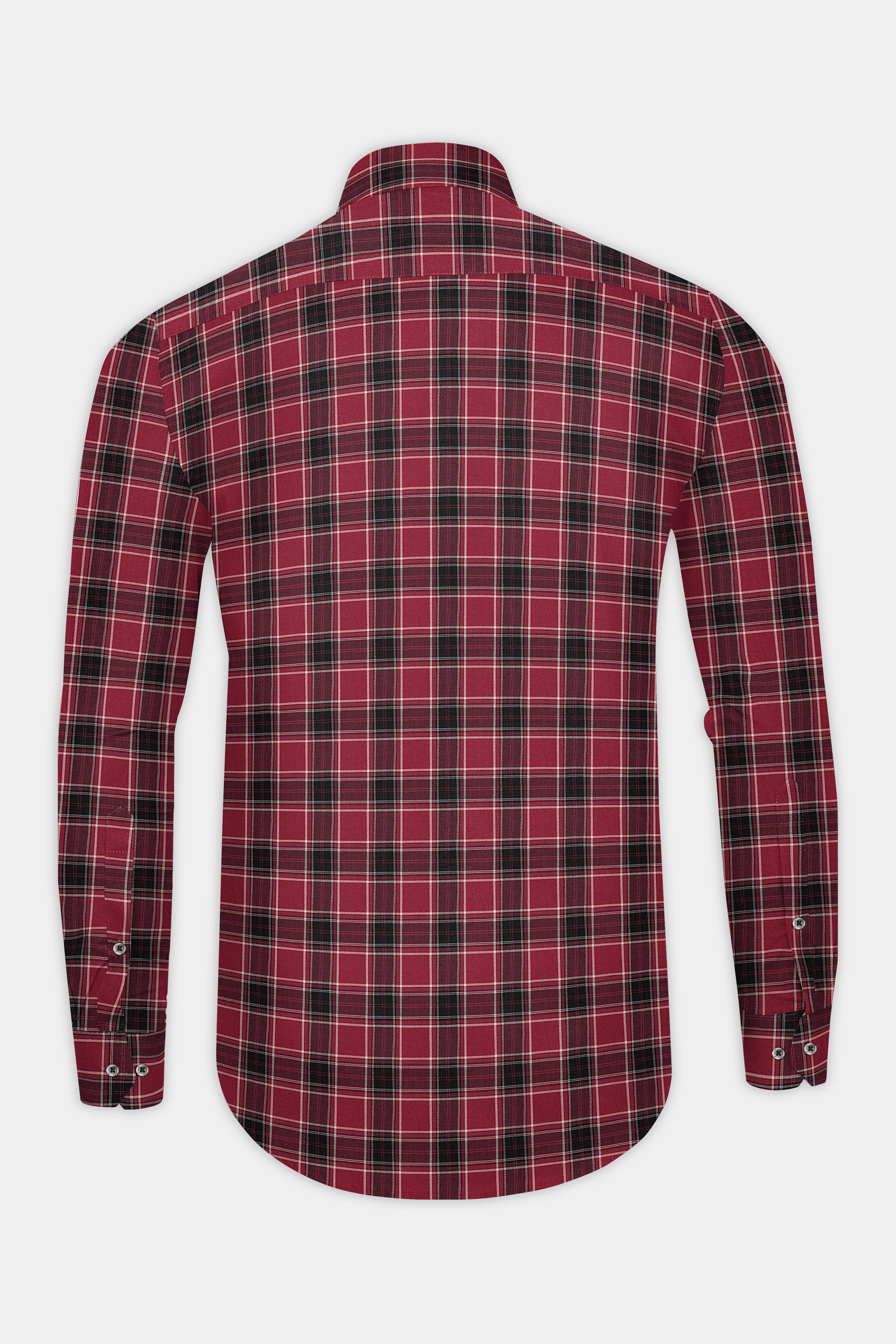 Copper Rust Twill Plaid Premium Cotton Shirt