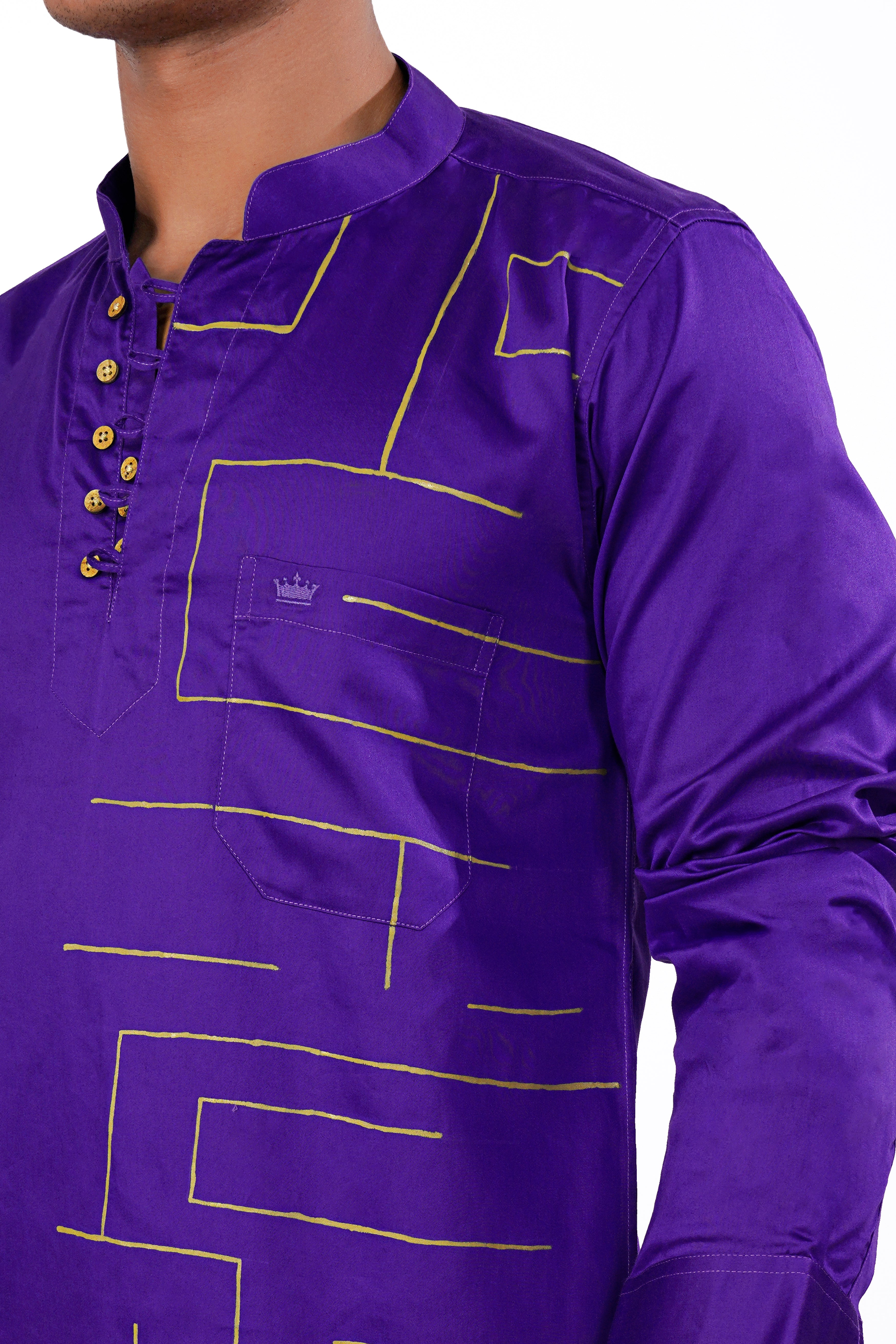 Iris Purple with Golden Hand Painted Super Soft Premium Cotton Designer Kurta Shirt 6422-KS-ART-38, 6422-KS-ART-H-38, 6422-KS-ART-39, 6422-KS-ART-H-39, 6422-KS-ART-40, 6422-KS-ART-H-40, 6422-KS-ART-42, 6422-KS-ART-H-42, 6422-KS-ART-44, 6422-KS-ART-H-44, 6422-KS-ART-46, 6422-KS-ART-H-46, 6422-KS-ART-48, 6422-KS-ART-H-48, 6422-KS-ART-50, 6422-KS-ART-H-50, 6422-KS-ART-52, 6422-KS-ART-H-52