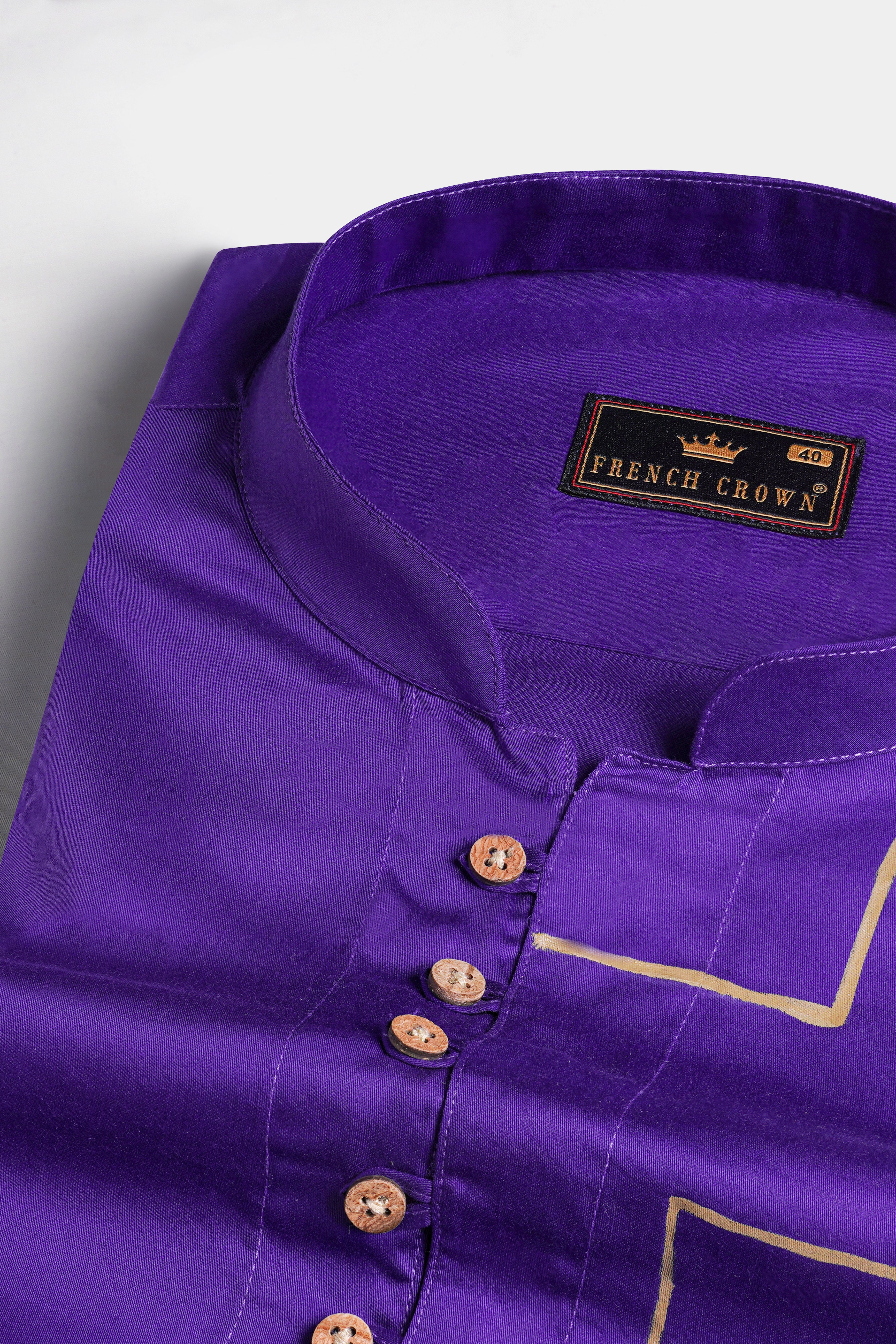 Iris Purple with Golden Hand Painted Super Soft Premium Cotton Designer Kurta Shirt 6422-KS-ART-38, 6422-KS-ART-H-38, 6422-KS-ART-39, 6422-KS-ART-H-39, 6422-KS-ART-40, 6422-KS-ART-H-40, 6422-KS-ART-42, 6422-KS-ART-H-42, 6422-KS-ART-44, 6422-KS-ART-H-44, 6422-KS-ART-46, 6422-KS-ART-H-46, 6422-KS-ART-48, 6422-KS-ART-H-48, 6422-KS-ART-50, 6422-KS-ART-H-50, 6422-KS-ART-52, 6422-KS-ART-H-52