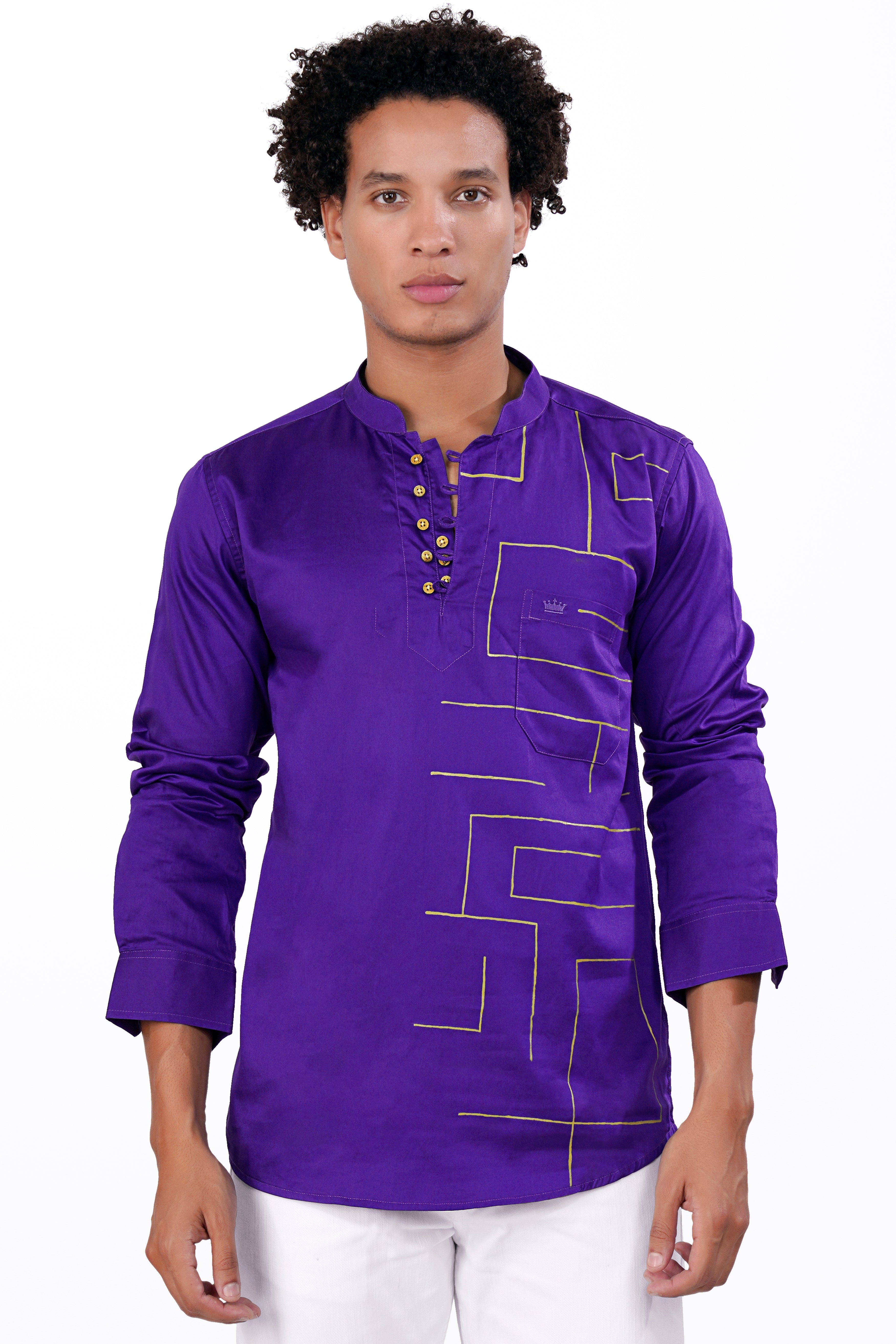 Iris Purple with Golden Hand Painted Super Soft Premium Cotton Designer Kurta Shirt 6422-KS-ART-38, 6422-KS-ART-H-38, 6422-KS-ART-39, 6422-KS-ART-H-39, 6422-KS-ART-40, 6422-KS-ART-H-40, 6422-KS-ART-42, 6422-KS-ART-H-42, 6422-KS-ART-44, 6422-KS-ART-H-44, 6422-KS-ART-46, 6422-KS-ART-H-46, 6422-KS-ART-48, 6422-KS-ART-H-48, 6422-KS-ART-50, 6422-KS-ART-H-50, 6422-KS-ART-52, 6422-KS-ART-H-52