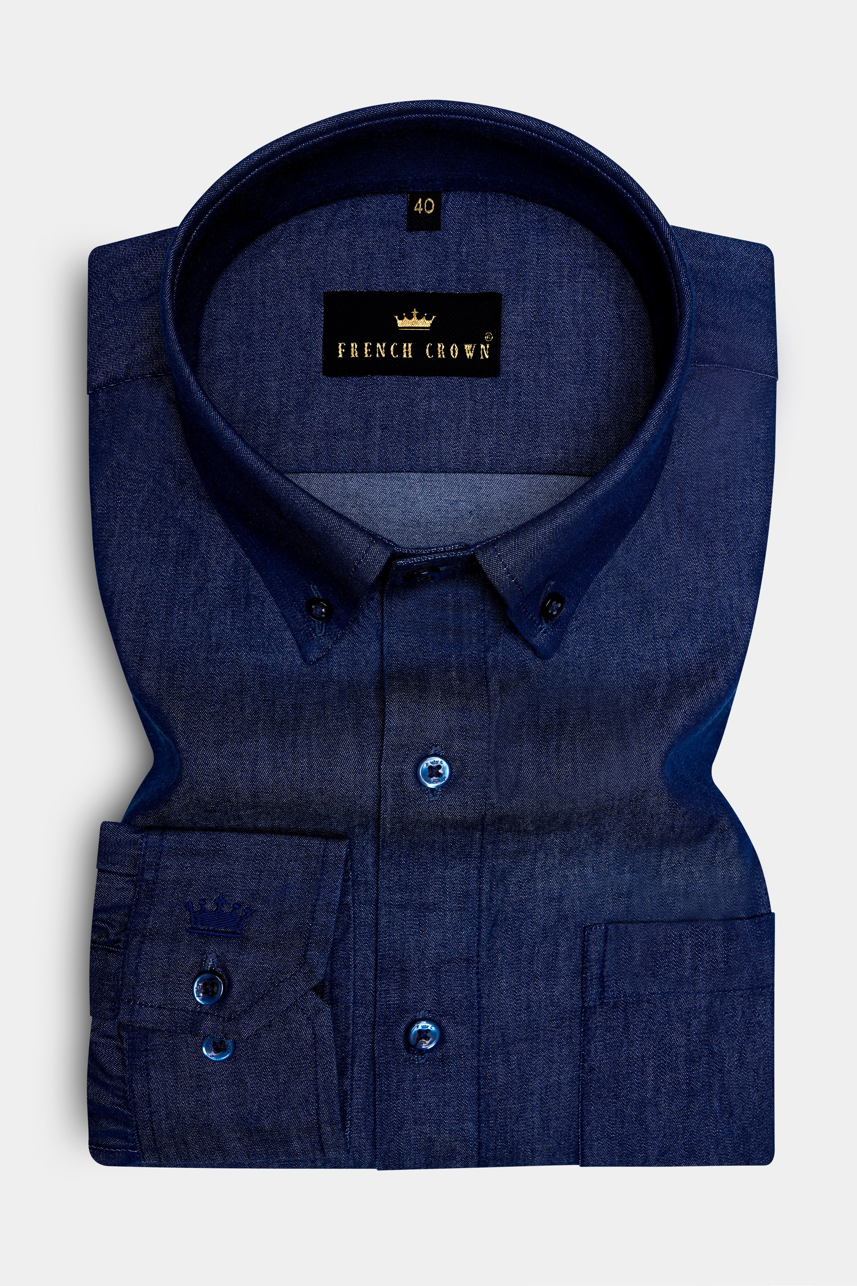 Martinique Blue Button Down Chambray Shirt