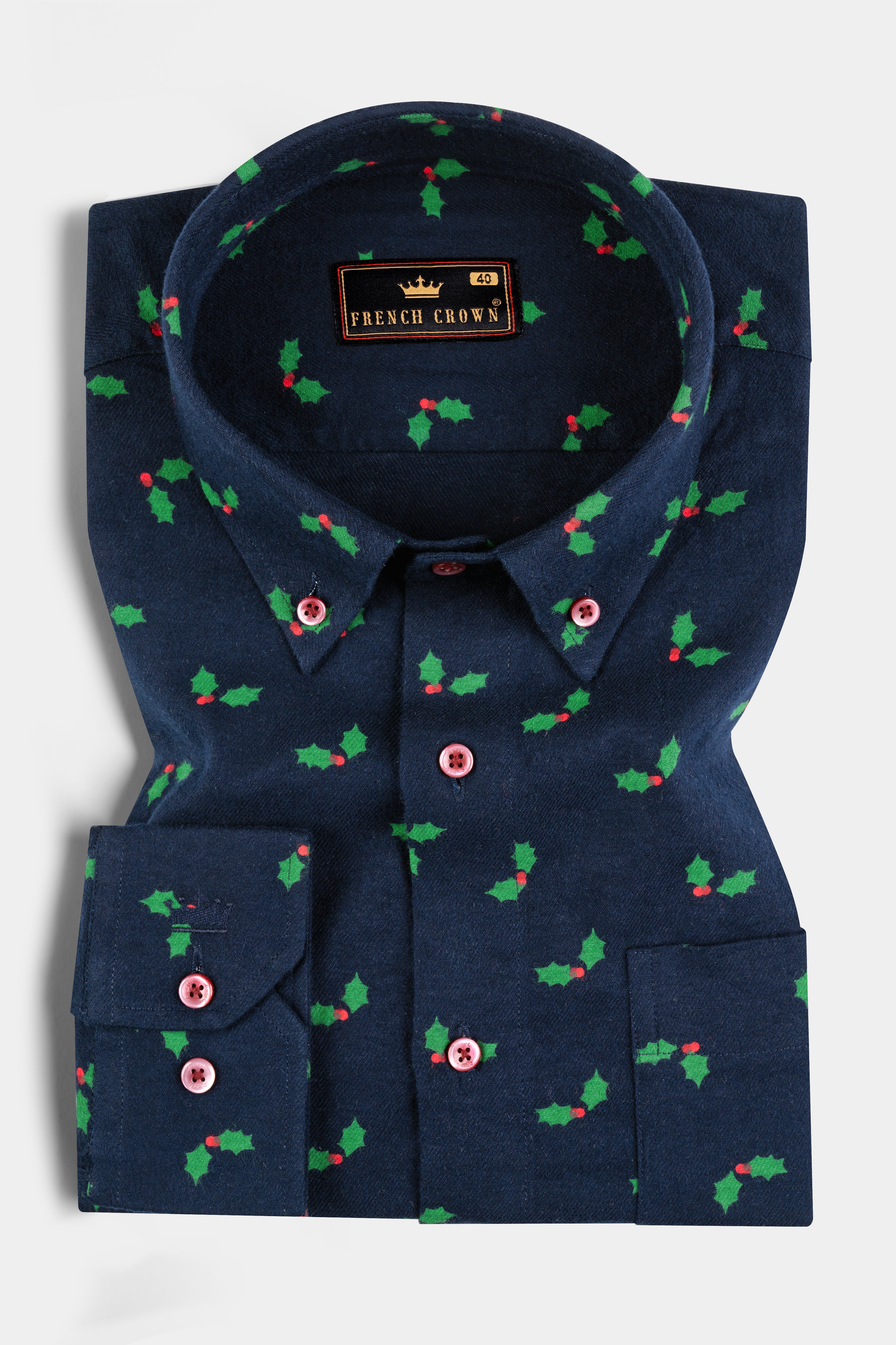 Haiti Blue Bat Inspired Print Premium Cotton Flannel Shirt