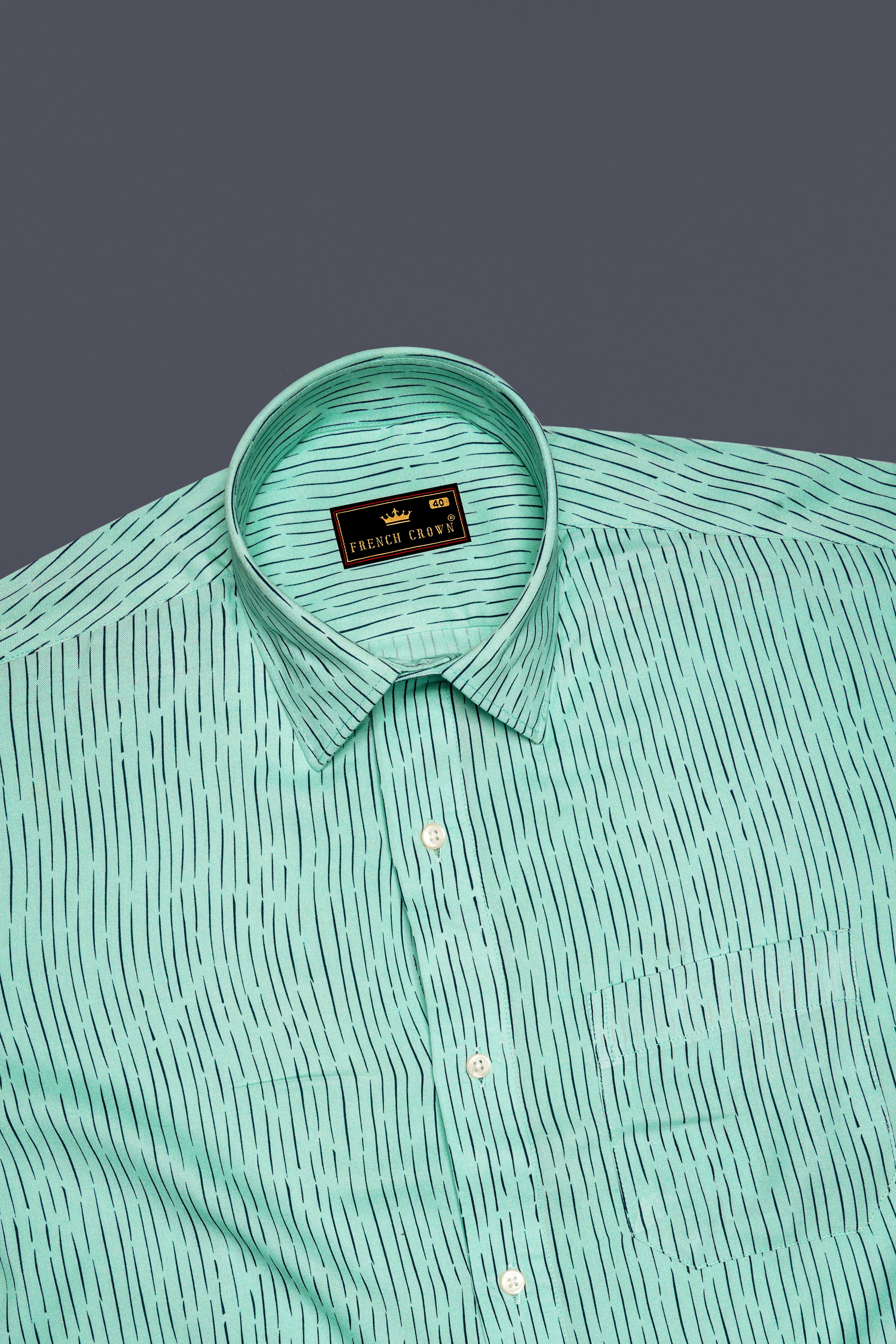 Skeptic Green Printed Tencel Shirt