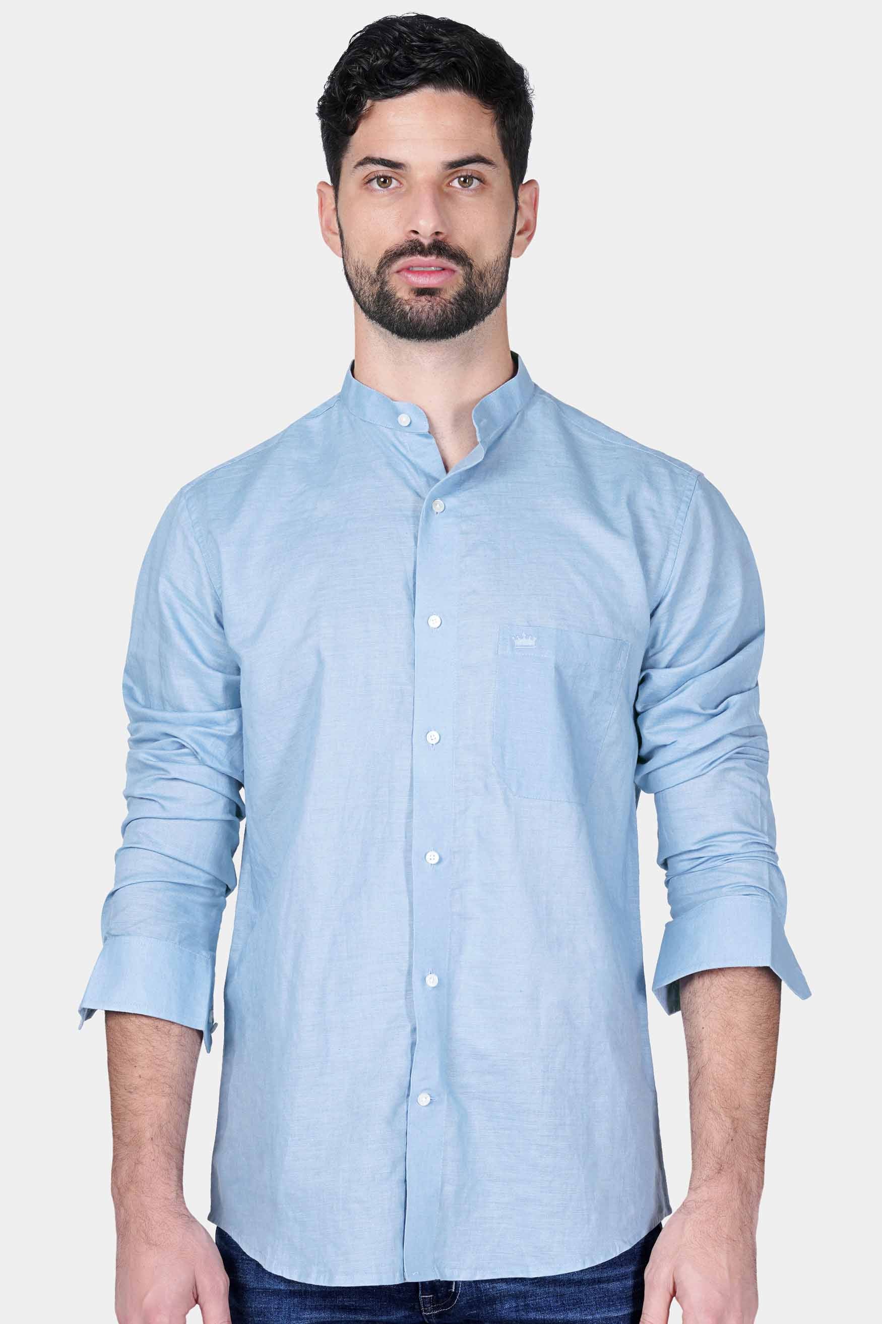 Casper Blue Hand Painted Luxurious Linen Designer Shirt 6460-M-ART-38, 6460-M-ART-H-38, 6460-M-ART-39, 6460-M-ART-H-39, 6460-M-ART-40, 6460-M-ART-H-40, 6460-M-ART-42, 6460-M-ART-H-42, 6460-M-ART-44, 6460-M-ART-H-44, 6460-M-ART-46, 6460-M-ART-H-46, 6460-M-ART-48, 6460-M-ART-H-48, 6460-M-ART-50, 6460-M-ART-H-50, 6460-M-ART-52, 6460-M-ART-H-52