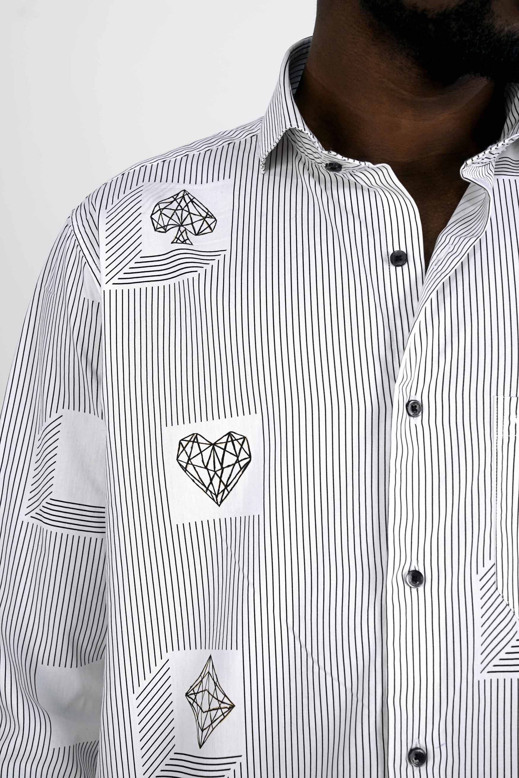 Jade Black and White Striped Hand Painted Twill Premium Cotton Designer Shirt 6464-CA-BLK-ART-38, 6464-CA-BLK-ART-H-38, 6464-CA-BLK-ART-39, 6464-CA-BLK-ART-H-39, 6464-CA-BLK-ART-40, 6464-CA-BLK-ART-H-40, 6464-CA-BLK-ART-42, 6464-CA-BLK-ART-H-42, 6464-CA-BLK-ART-44, 6464-CA-BLK-ART-H-44, 6464-CA-BLK-ART-46, 6464-CA-BLK-ART-H-46, 6464-CA-BLK-ART-48, 6464-CA-BLK-ART-H-48, 6464-CA-BLK-ART-50, 6464-CA-BLK-ART-H-50, 6464-CA-BLK-ART-52, 6464-CA-BLK-ART-H-52