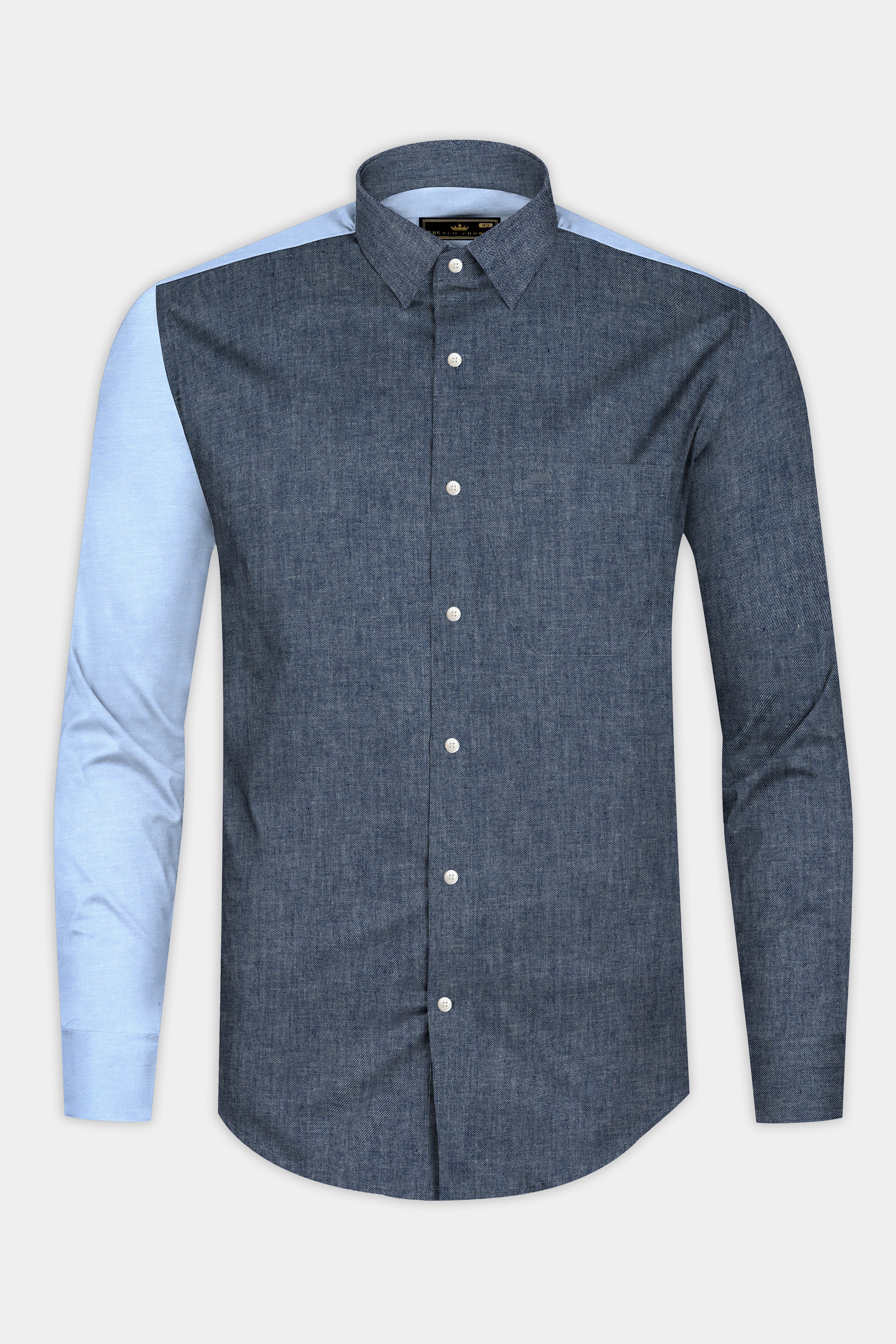 Manatee Grey with Sky Designer Oxford Shirt