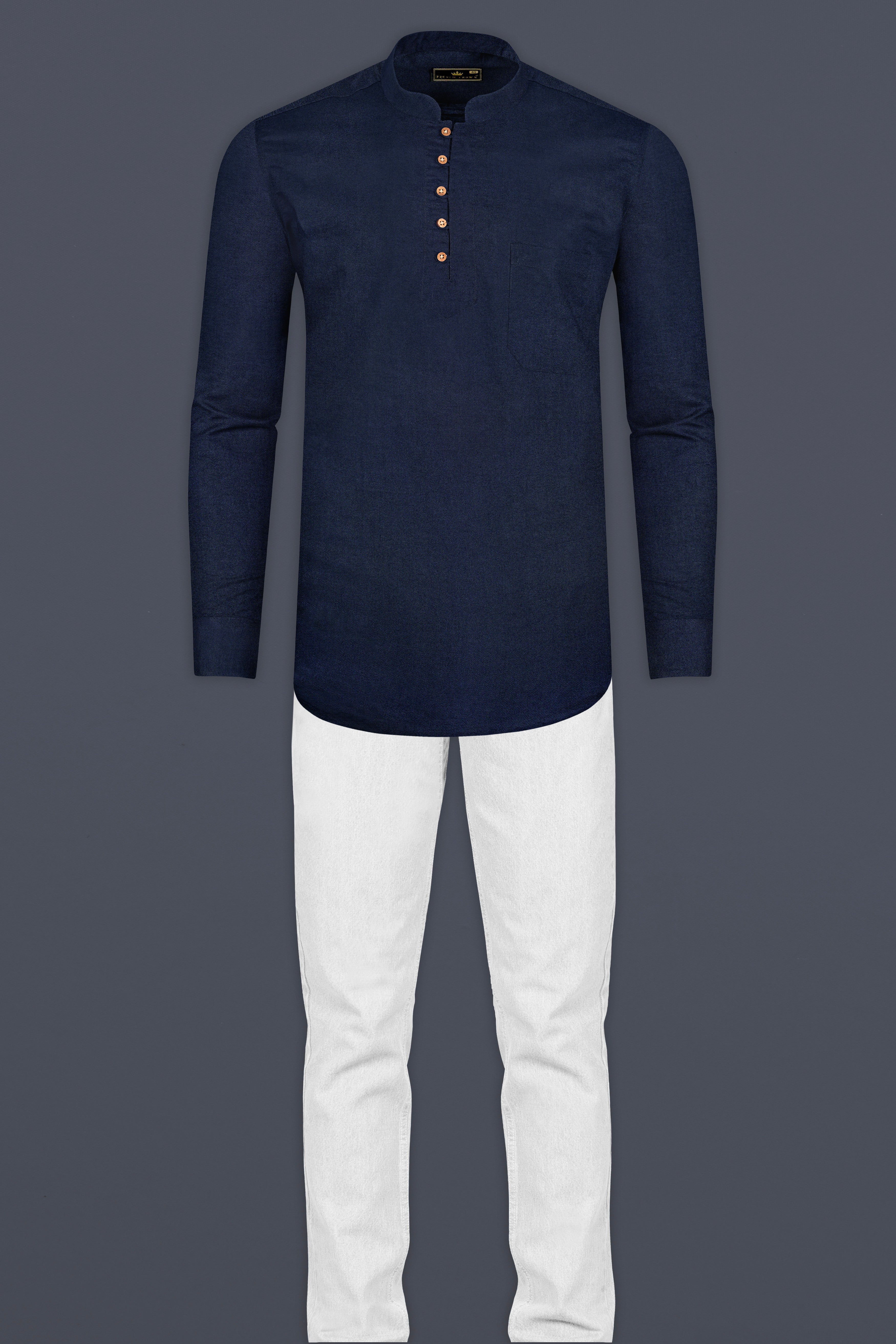 Haiti Blue Premium Tencel Kurta Shirt