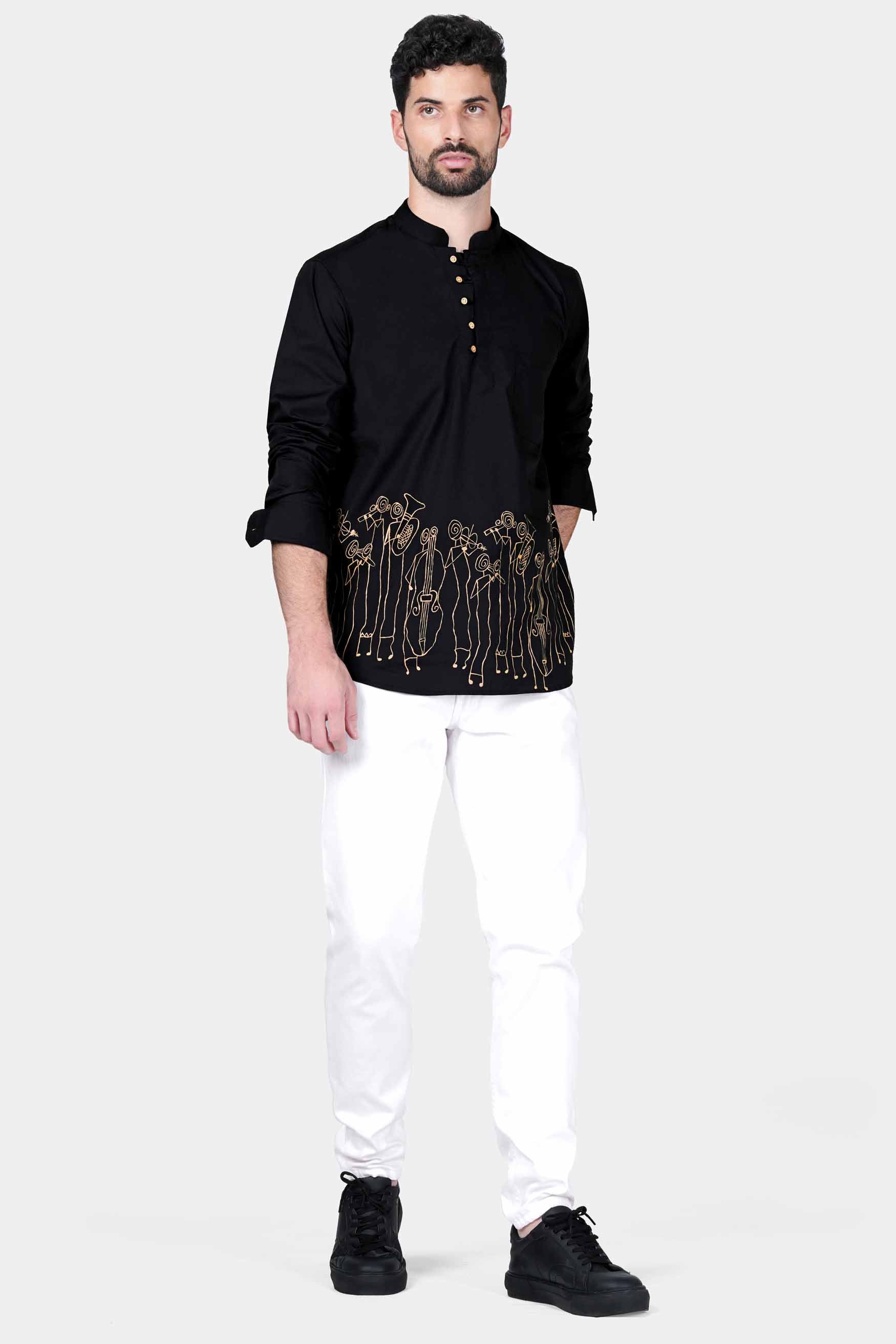 Jade Black Musicians Hand Painted Premium Cotton Designer Kurta Shirt 6735-KS-ART-38, 6735-KS-ART-H-38, 6735-KS-ART-39, 6735-KS-ART-H-39, 6735-KS-ART-40, 6735-KS-ART-H-40, 6735-KS-ART-42, 6735-KS-ART-H-42, 6735-KS-ART-44, 6735-KS-ART-H-44, 6735-KS-ART-46, 6735-KS-ART-H-46, 6735-KS-ART-48, 6735-KS-ART-H-48, 6735-KS-ART-50, 6735-KS-ART-H-50, 6735-KS-ART-52, 6735-KS-ART-H-52
