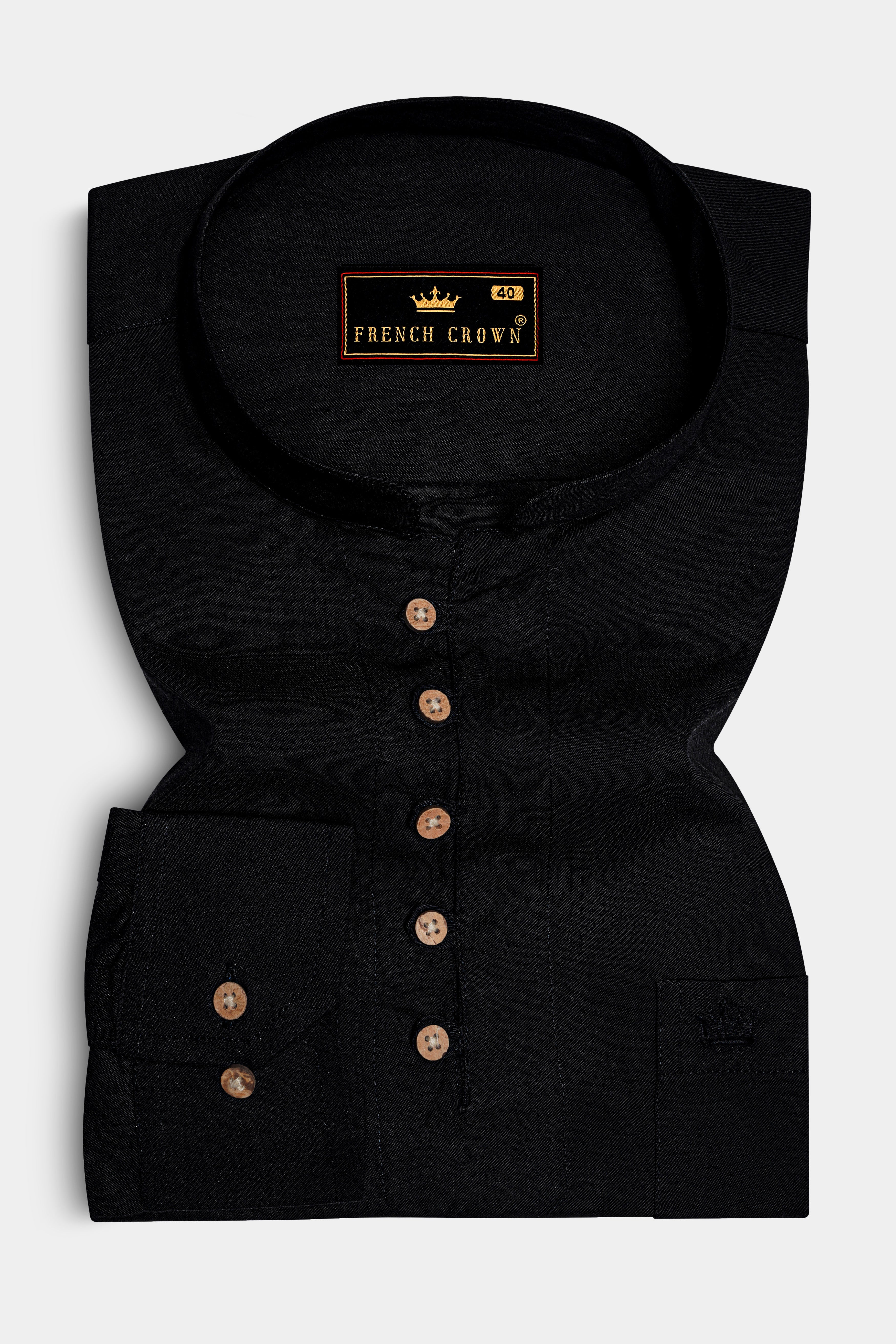 Jade Black Premium Cotton Kurta Shirt