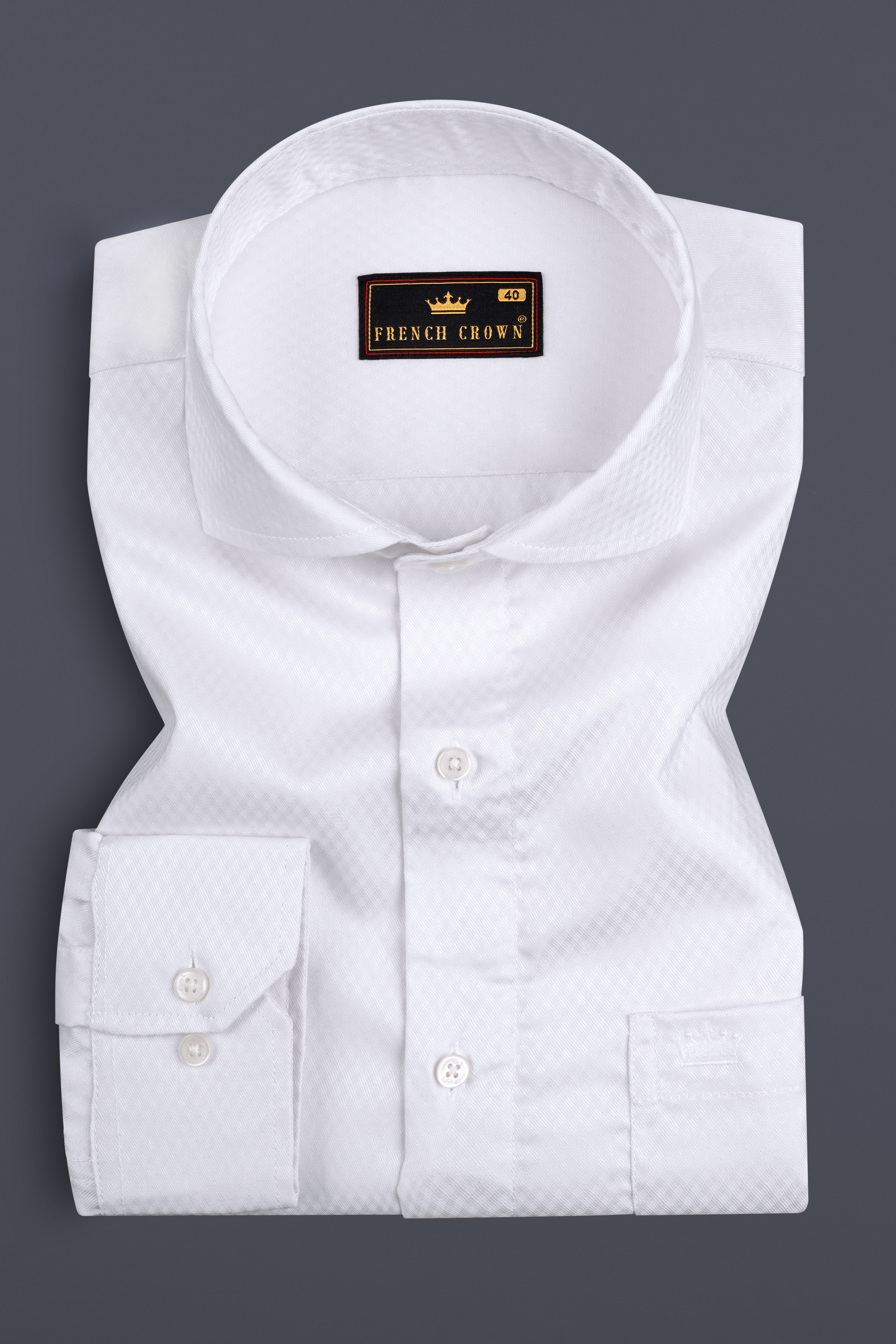 White Smoke Subtle Rhombus Printed Premium Cotton Shirt