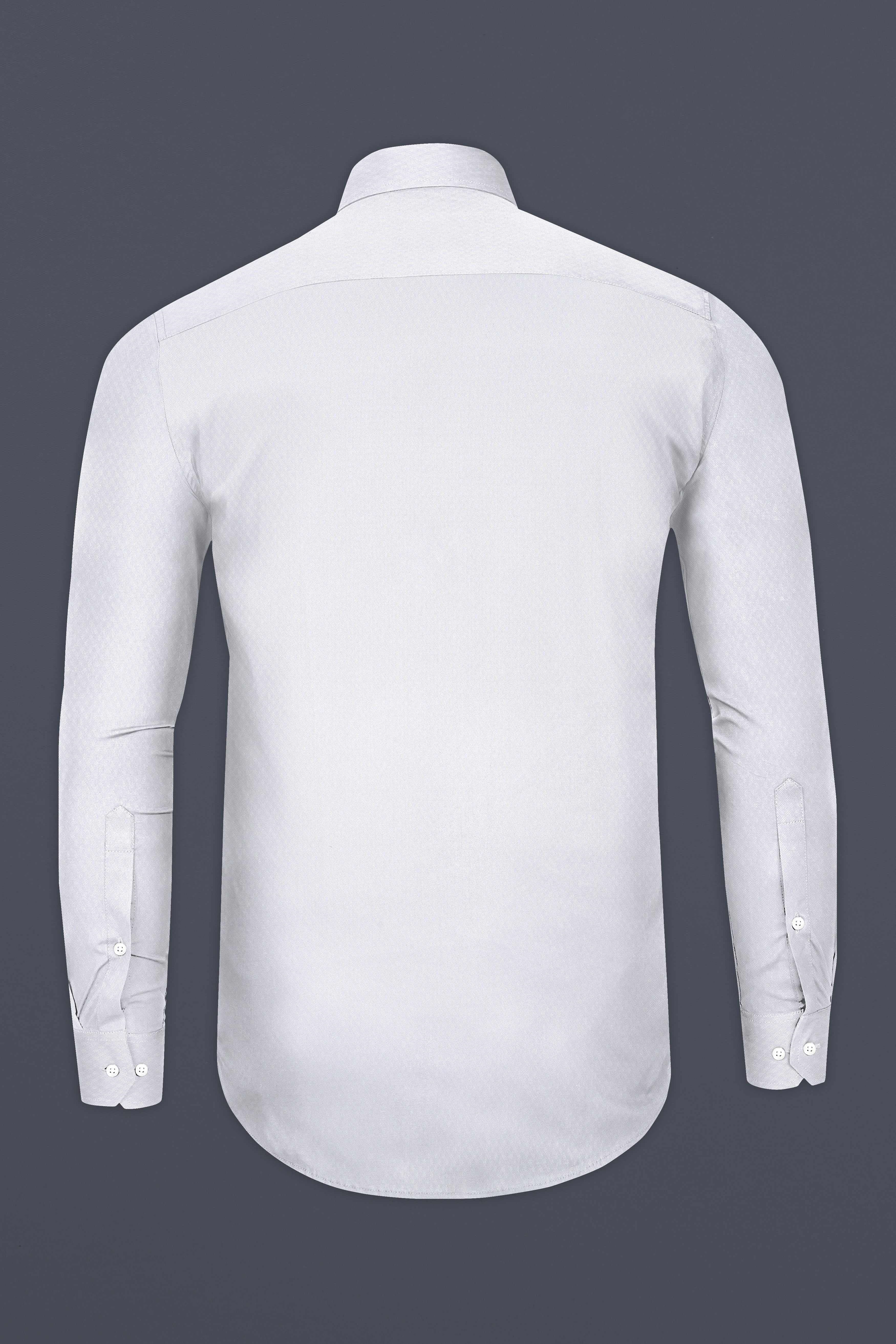 White Smoke Subtle Rhombus Printed Premium Cotton Shirt