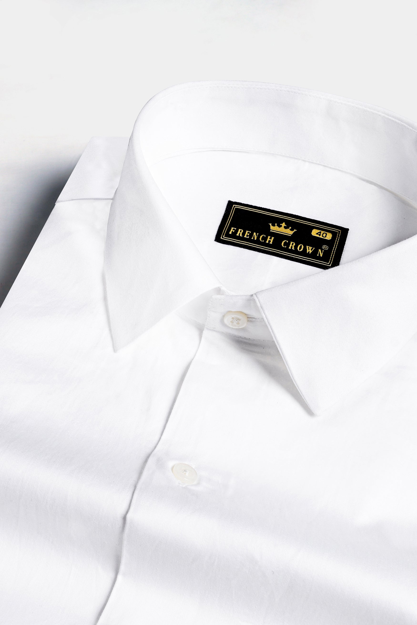 Bright White Subtle Sheen with leather elbow patch Super Soft Premium Cotton Shirt