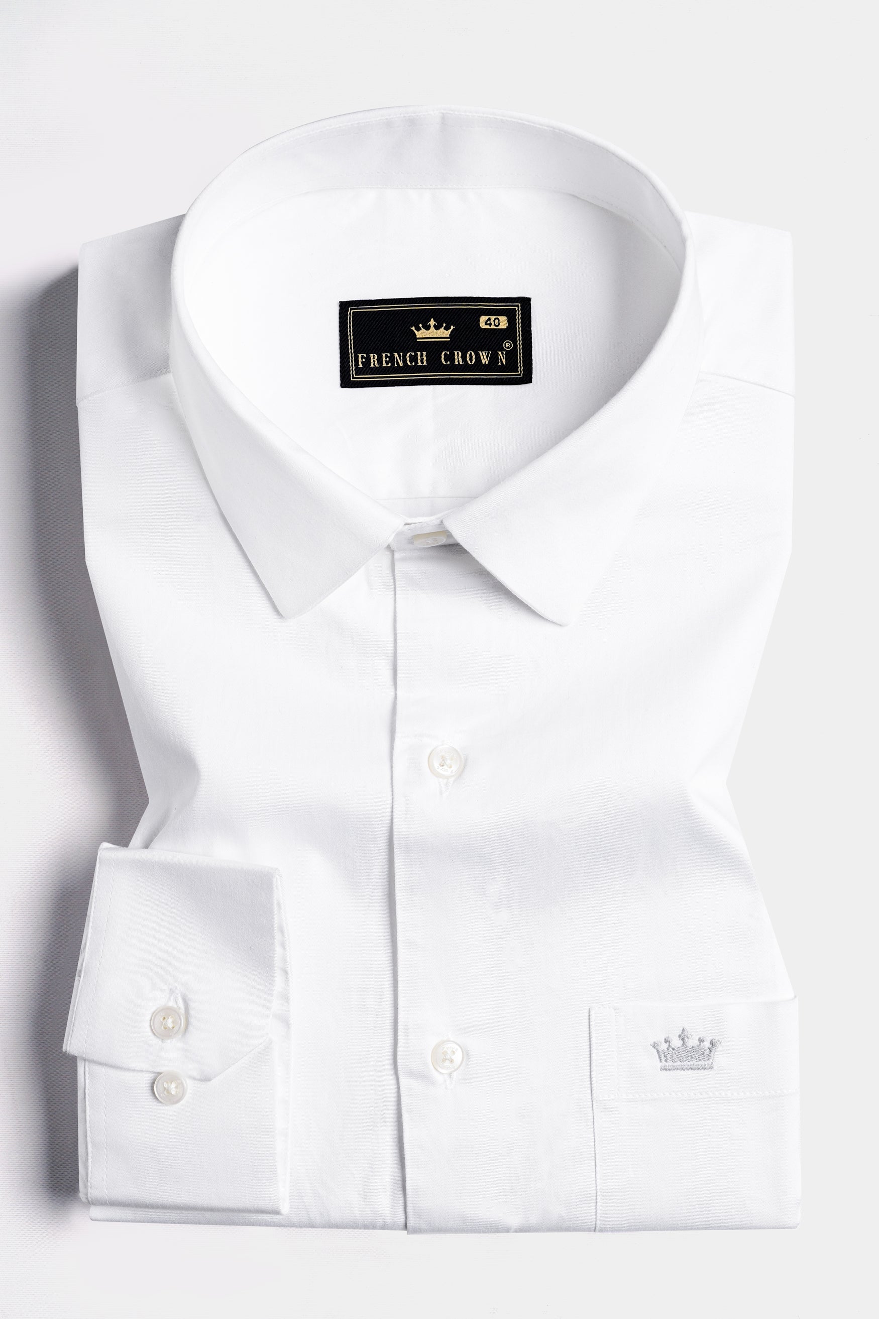 Bright White Subtle Sheen with leather elbow patch Super Soft Premium Cotton Shirt