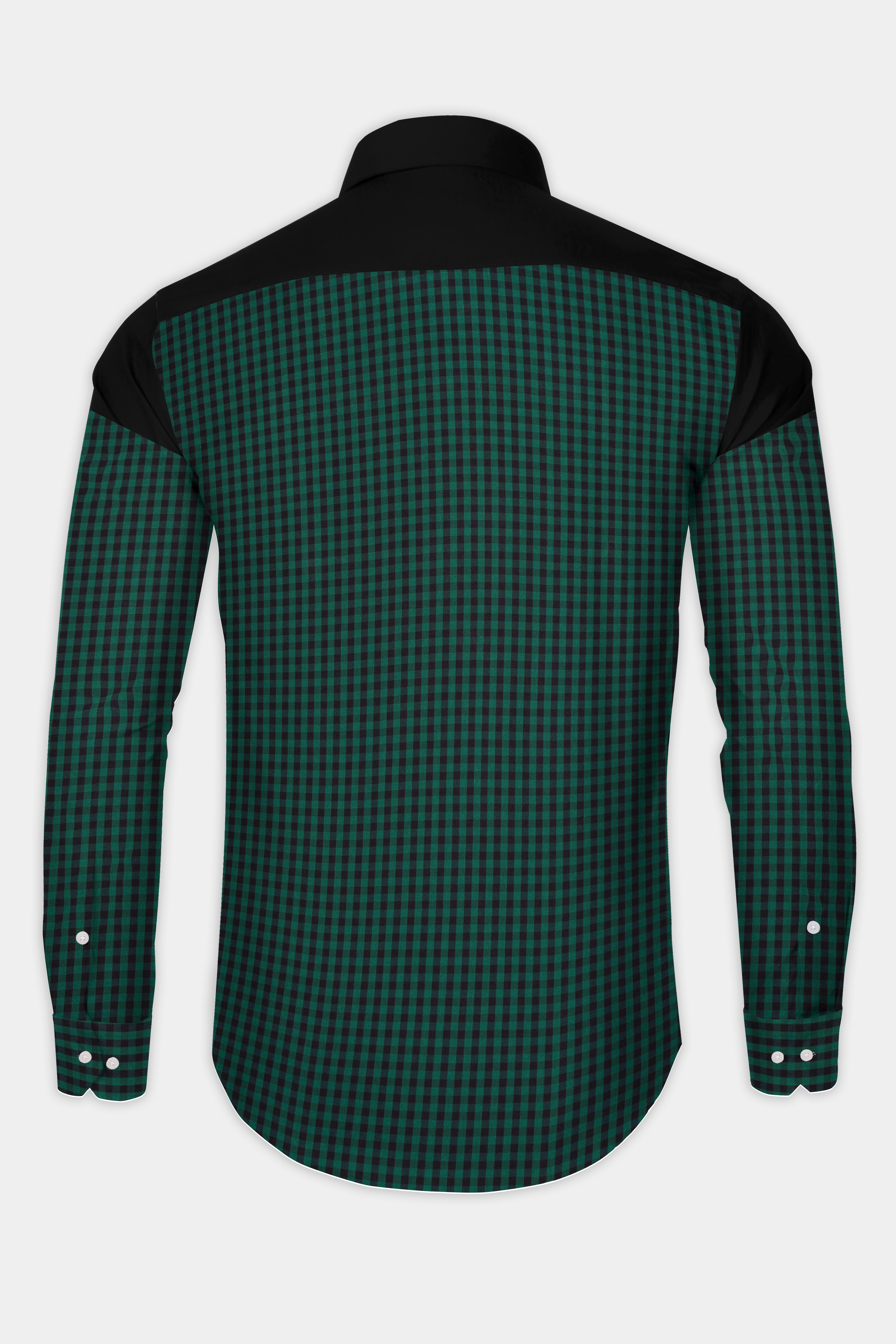Eden Green and Jade Black Checkered Premium Cotton Shirt