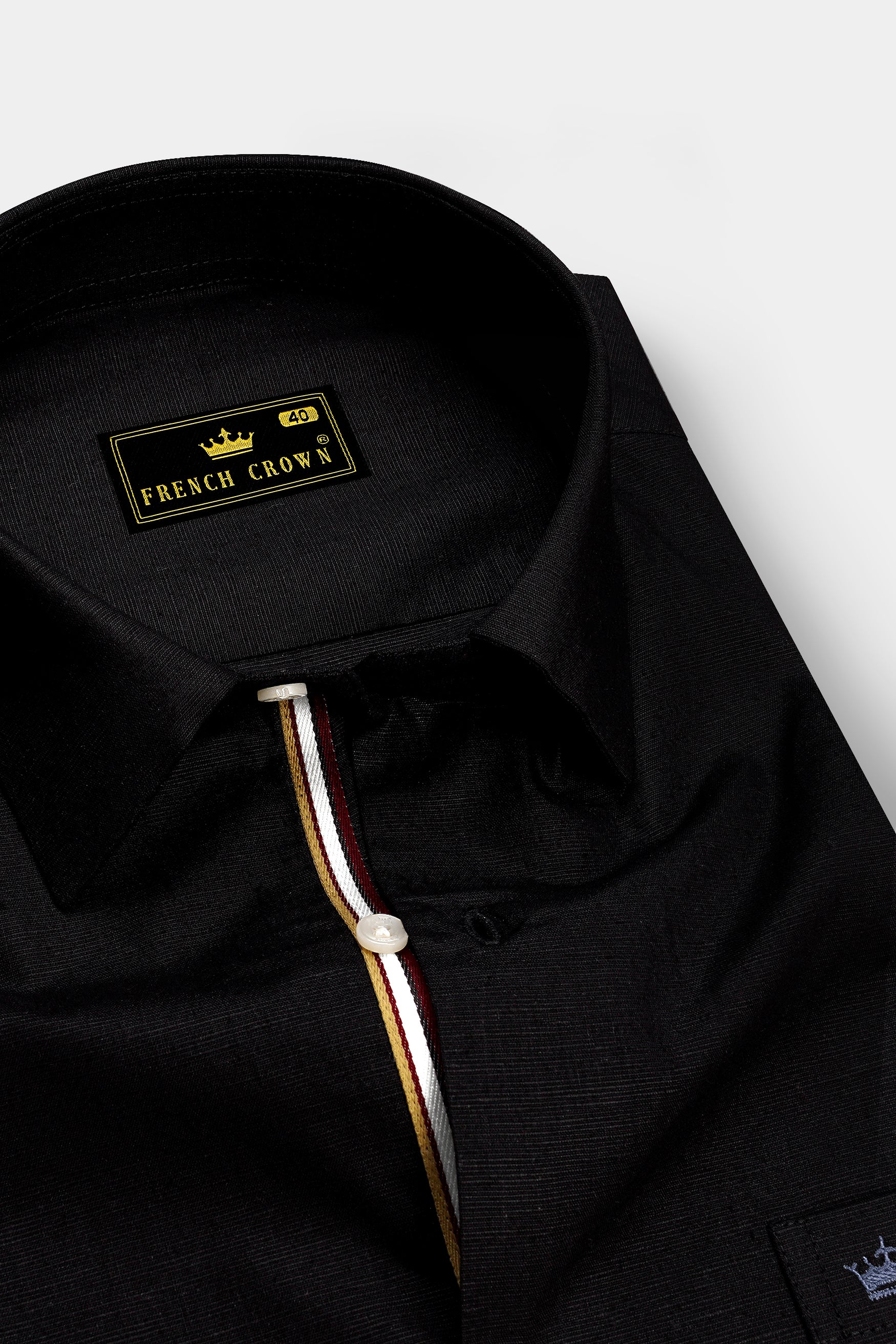 Jet Black Luxurious Linen Shirt