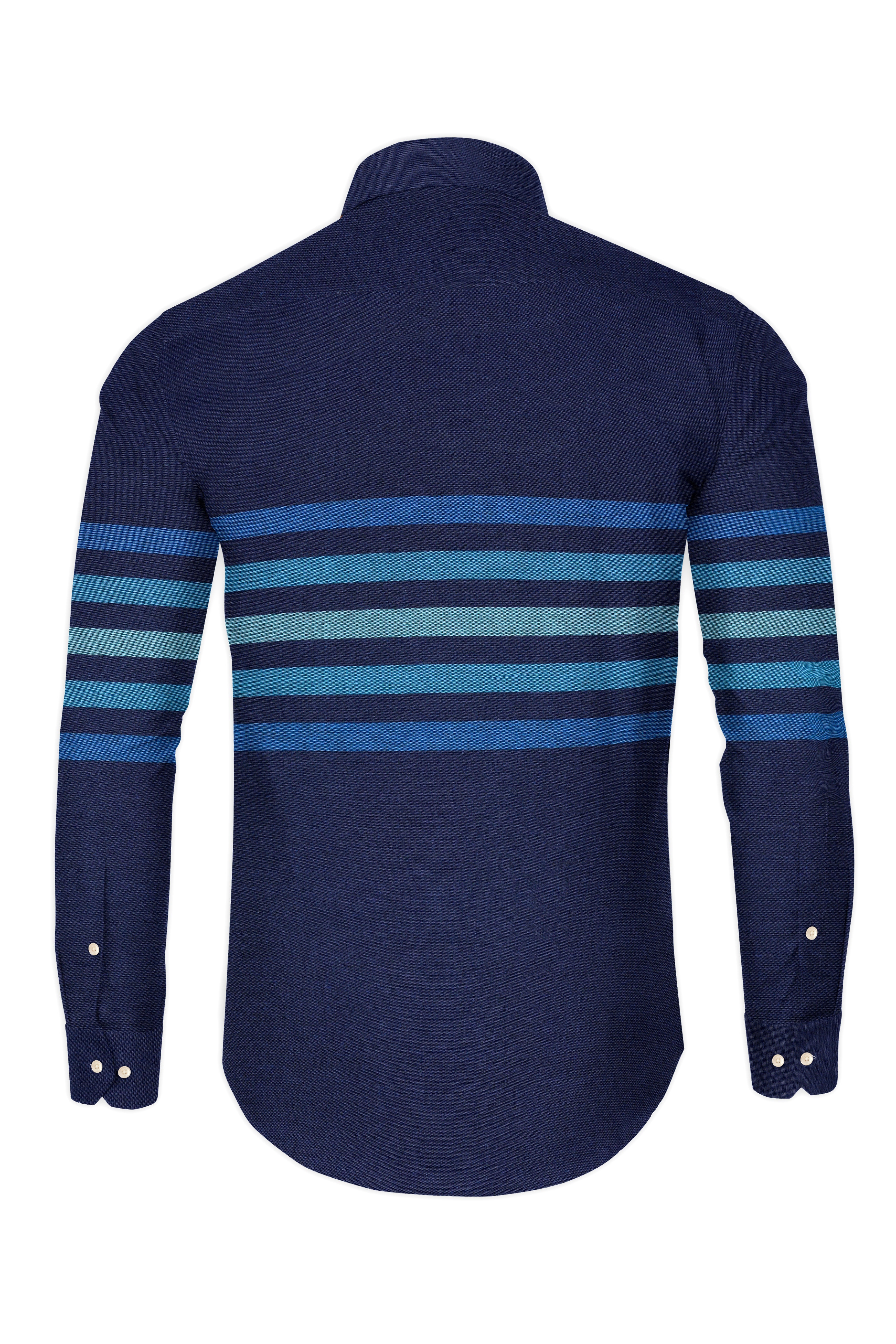 Cloud Burst and Chambray Blue Striped Royal Oxford Shirt