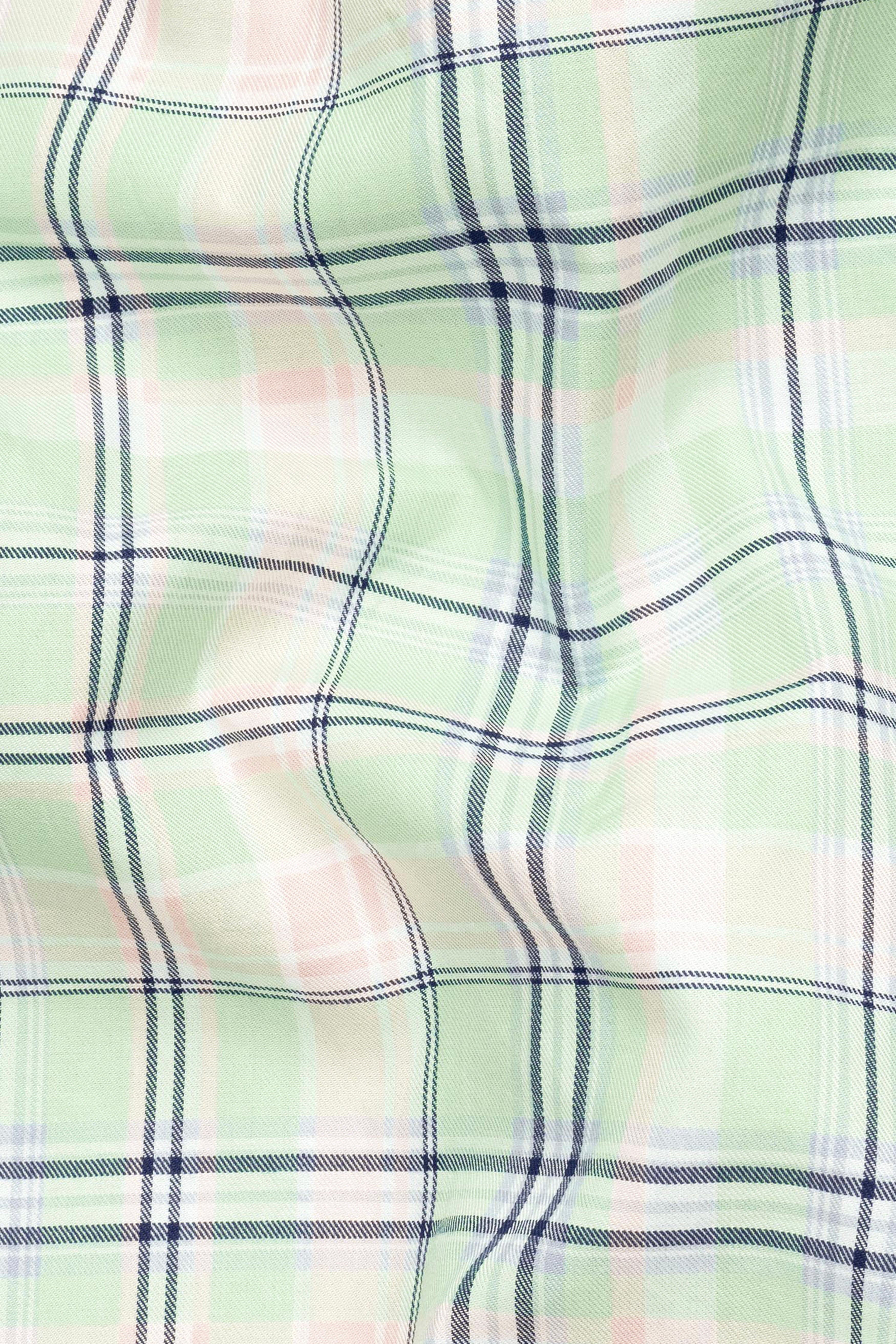 Powder Ash with Bridesmaid Plaid Twill Premium Cotton Shirt