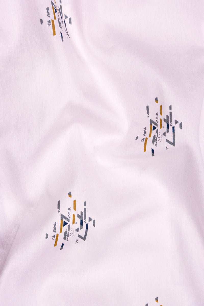 Half White Half Printed Super Soft Premium Cotton Shirt