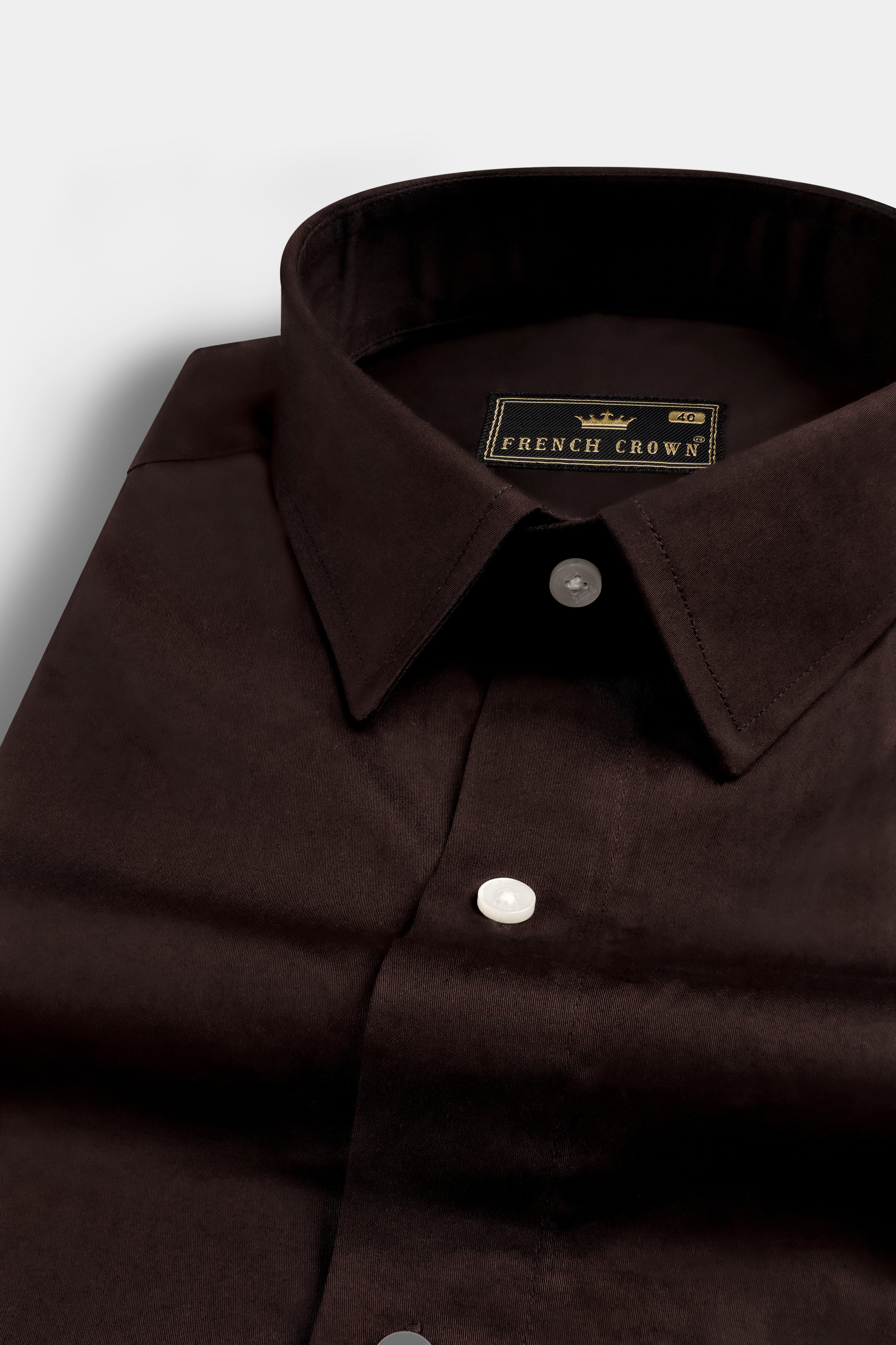 Iroko Brown with Spindle Blue Floral Printed Super Soft Premium Cotton Designer Shirt