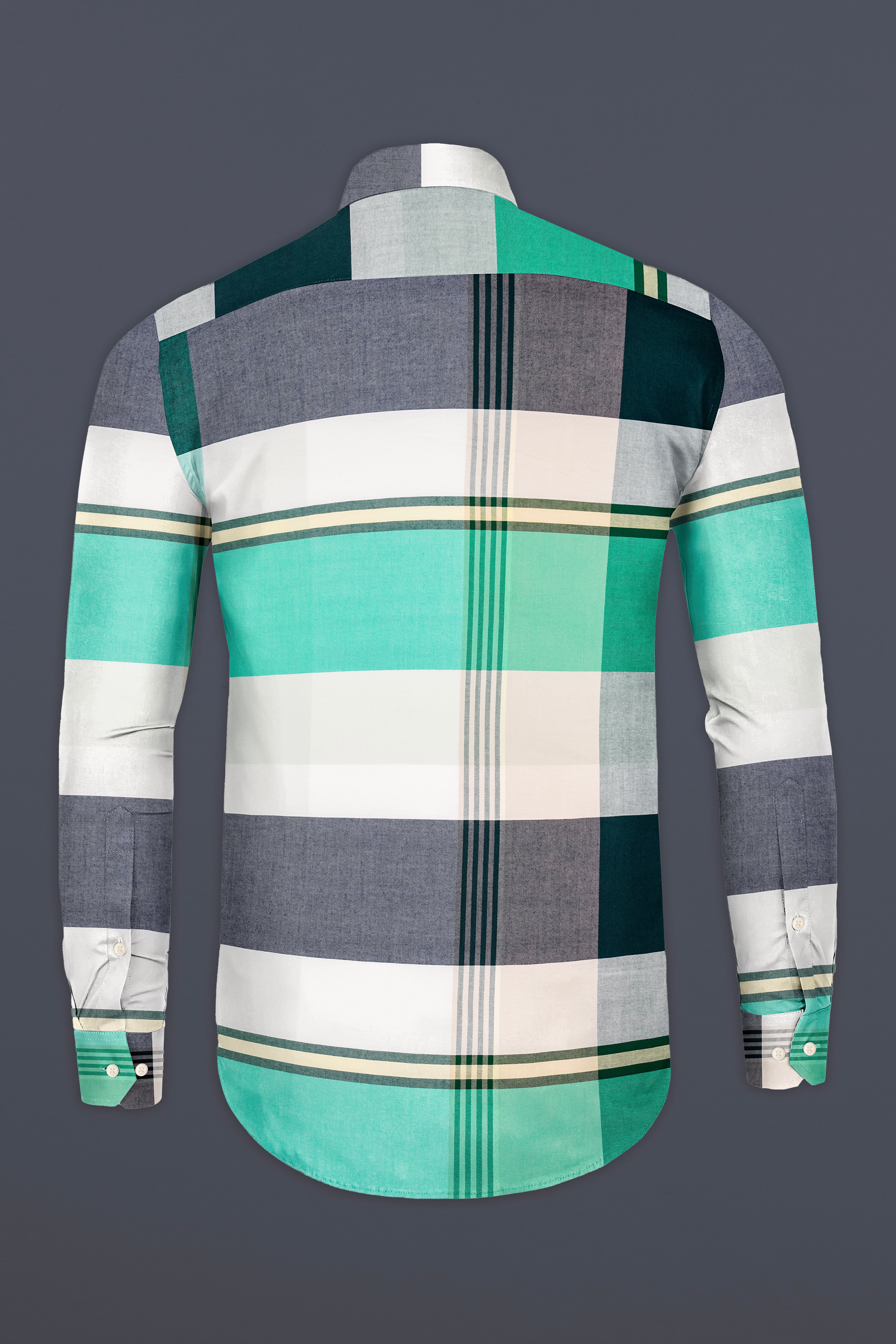Wenge Gray with Eden Green Multicolour Royal Oxford Shirt