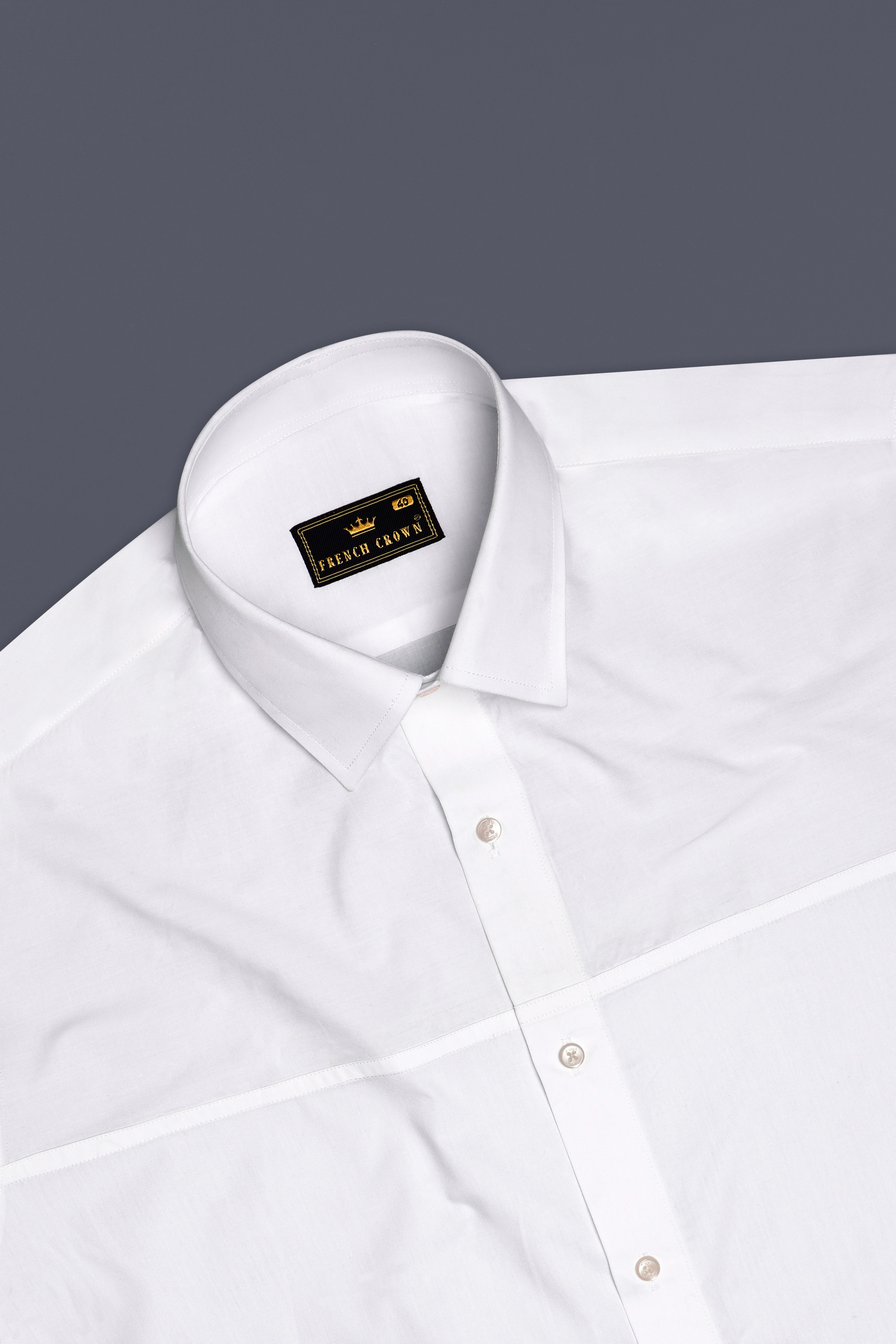 White and Cloud Burst Leaves Printed Premium Cotton Shirt
