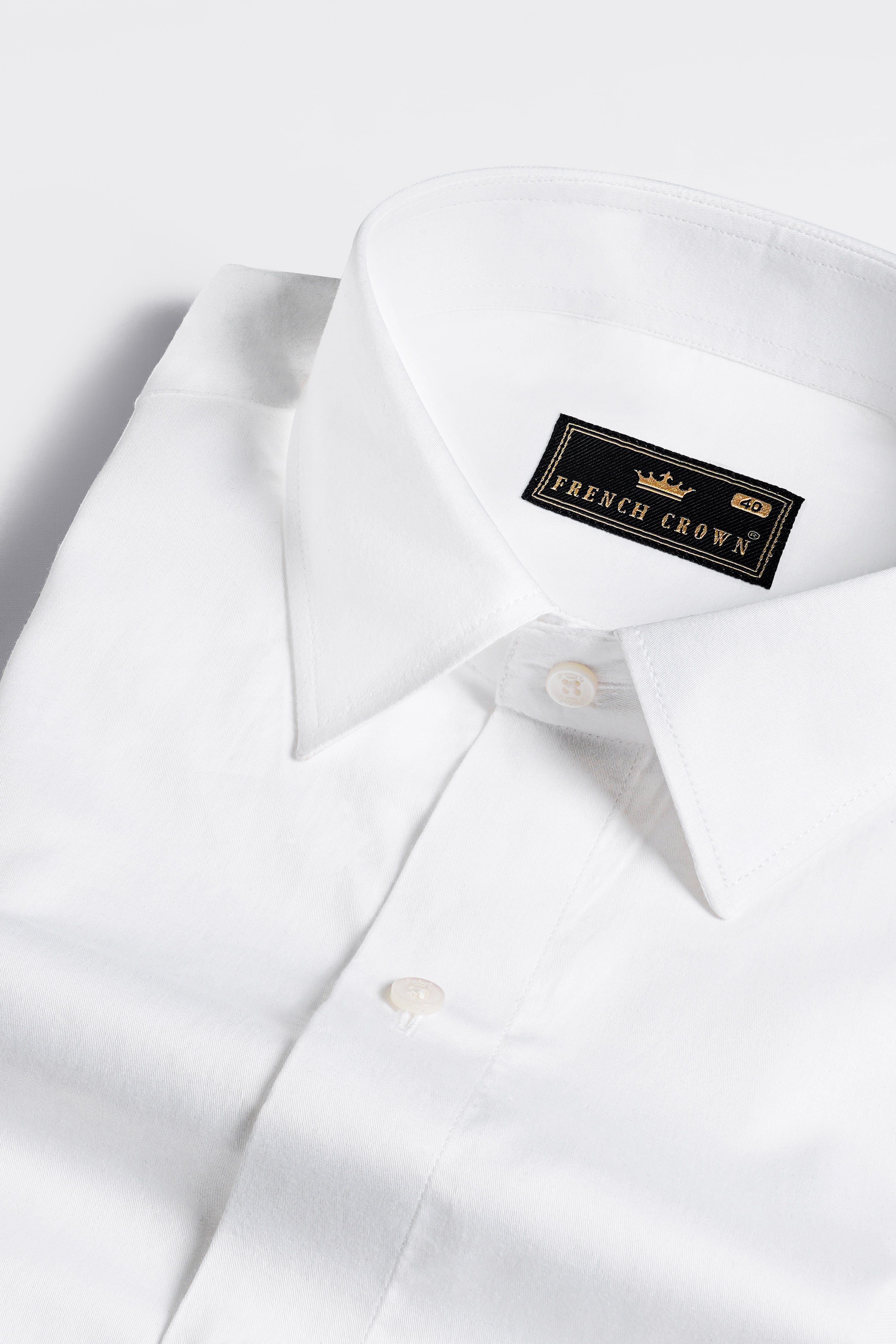 Bright White Jacquard Textured Premium Giza Cotton Designer Shirt