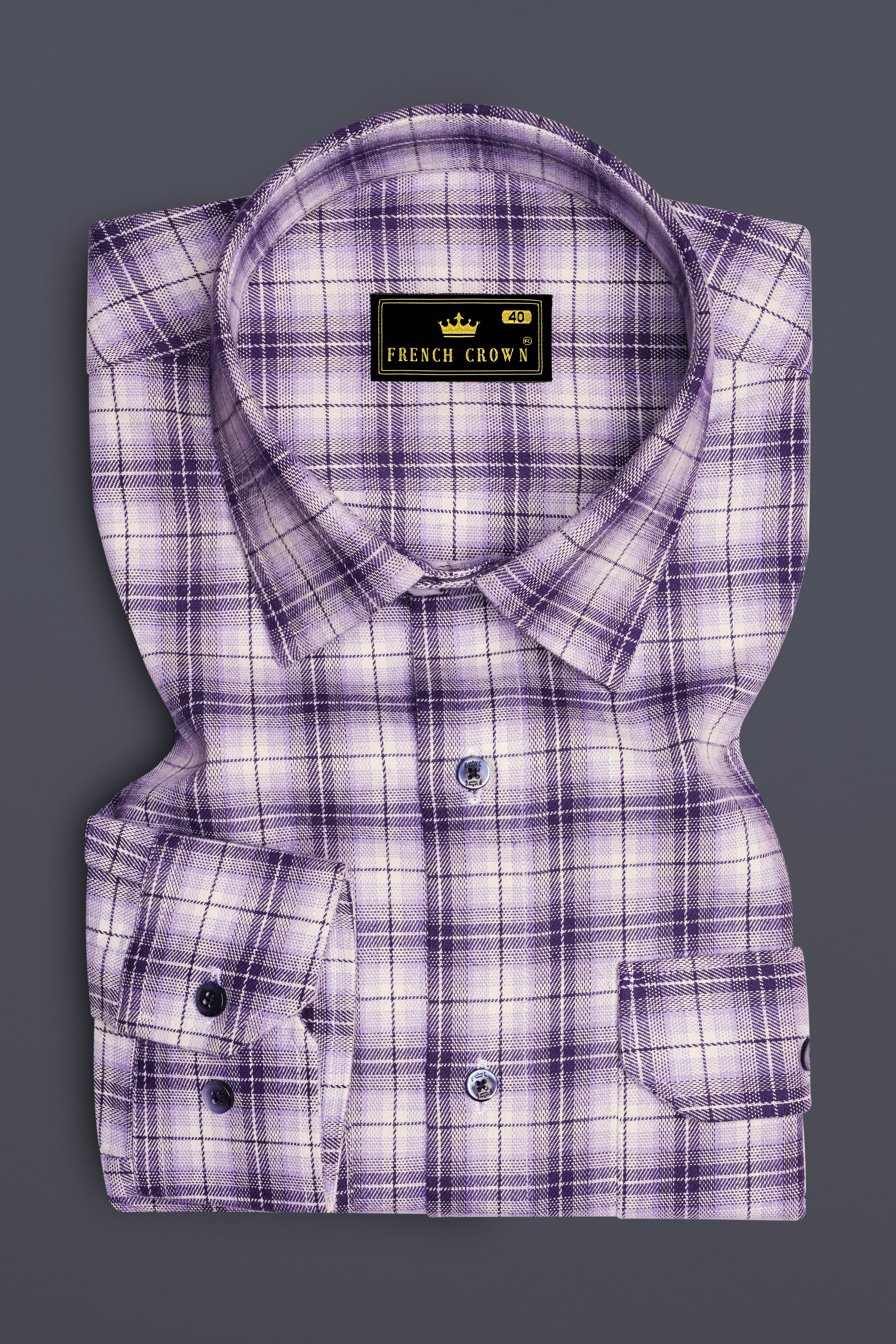 Manatee and white Plaid Oxford Royal Overshirt/Shacket