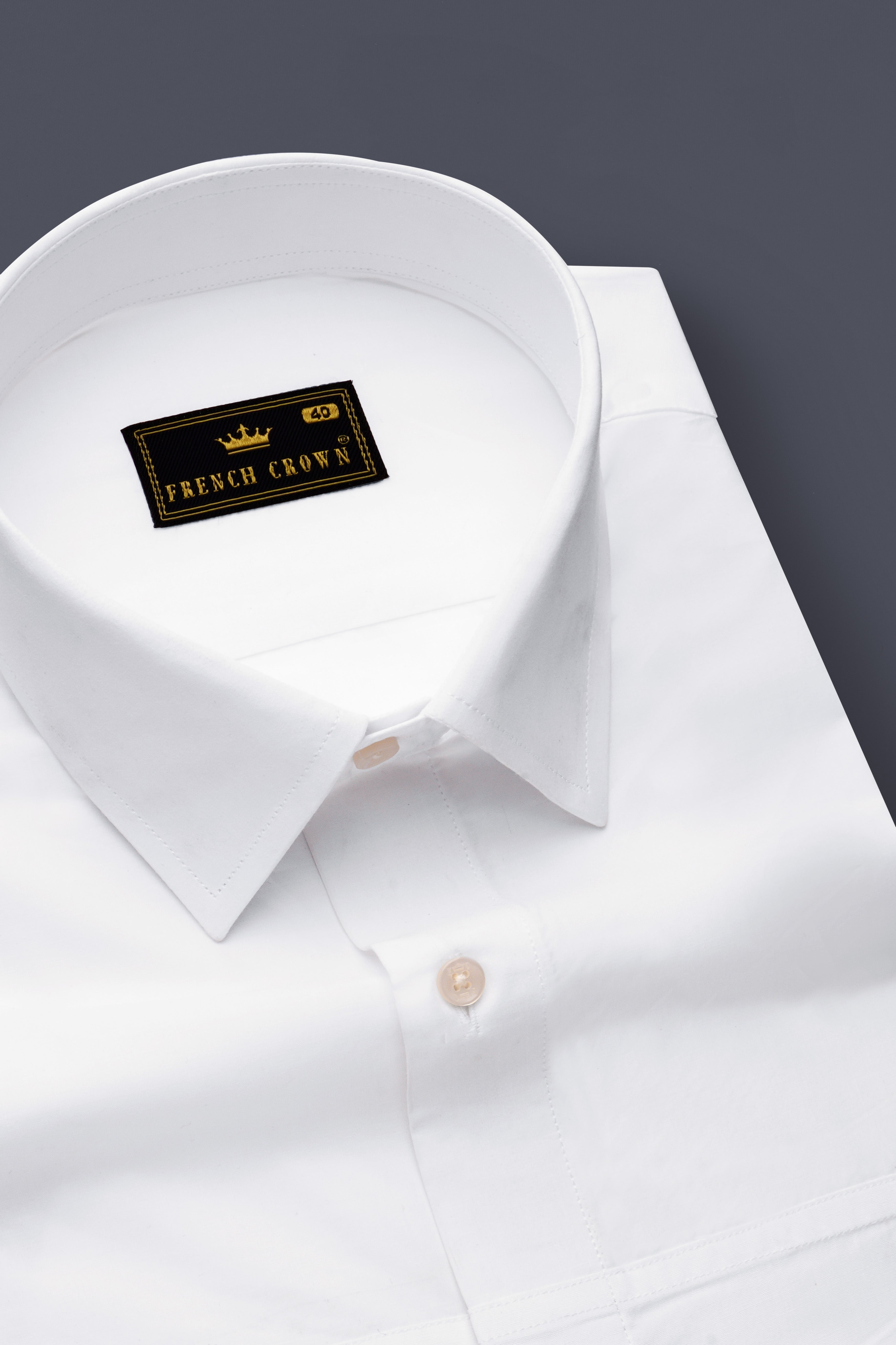 Bright White Premium Cotton Designer Shirt