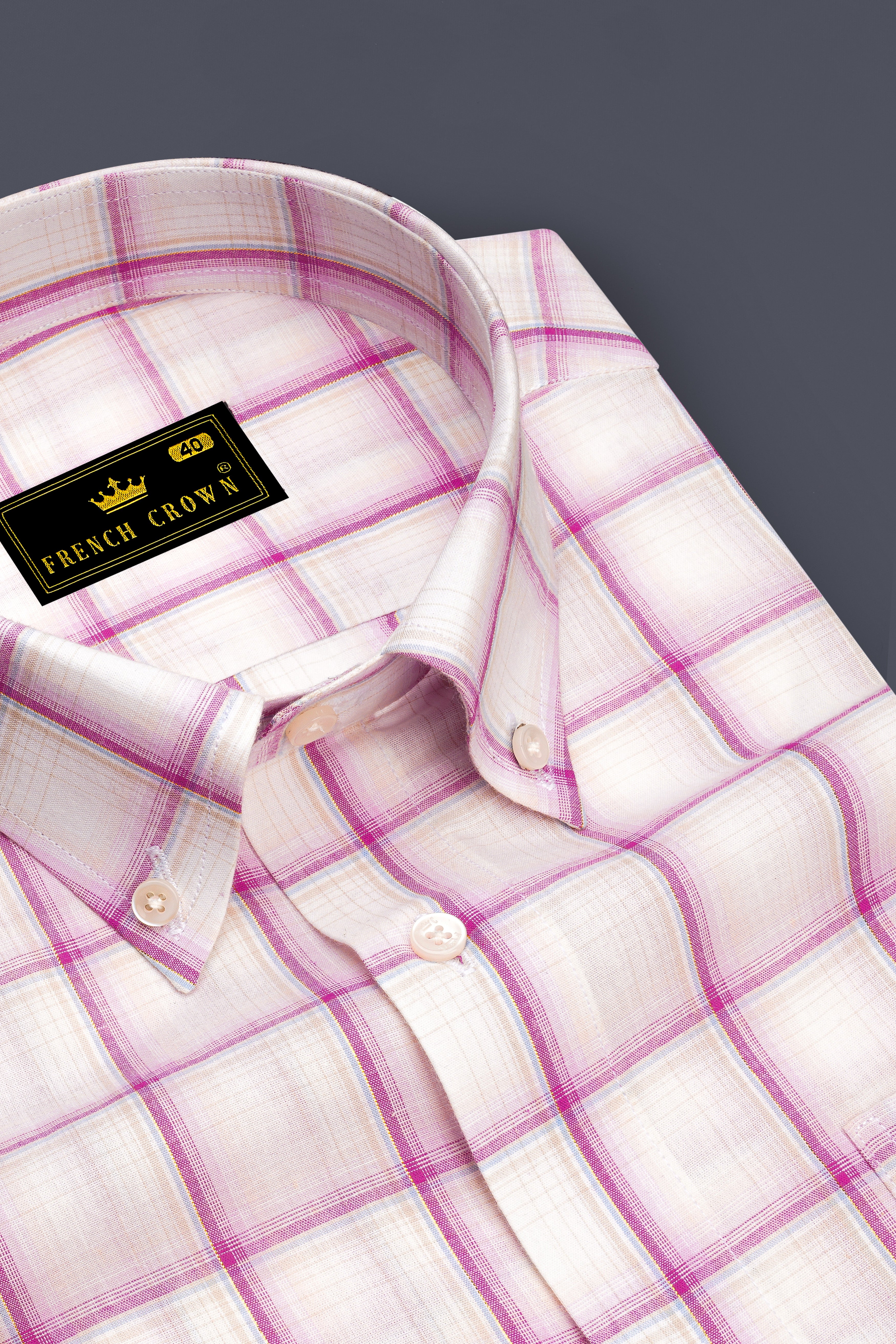 Carnation Pink Plaid Premium Cotton Shirt