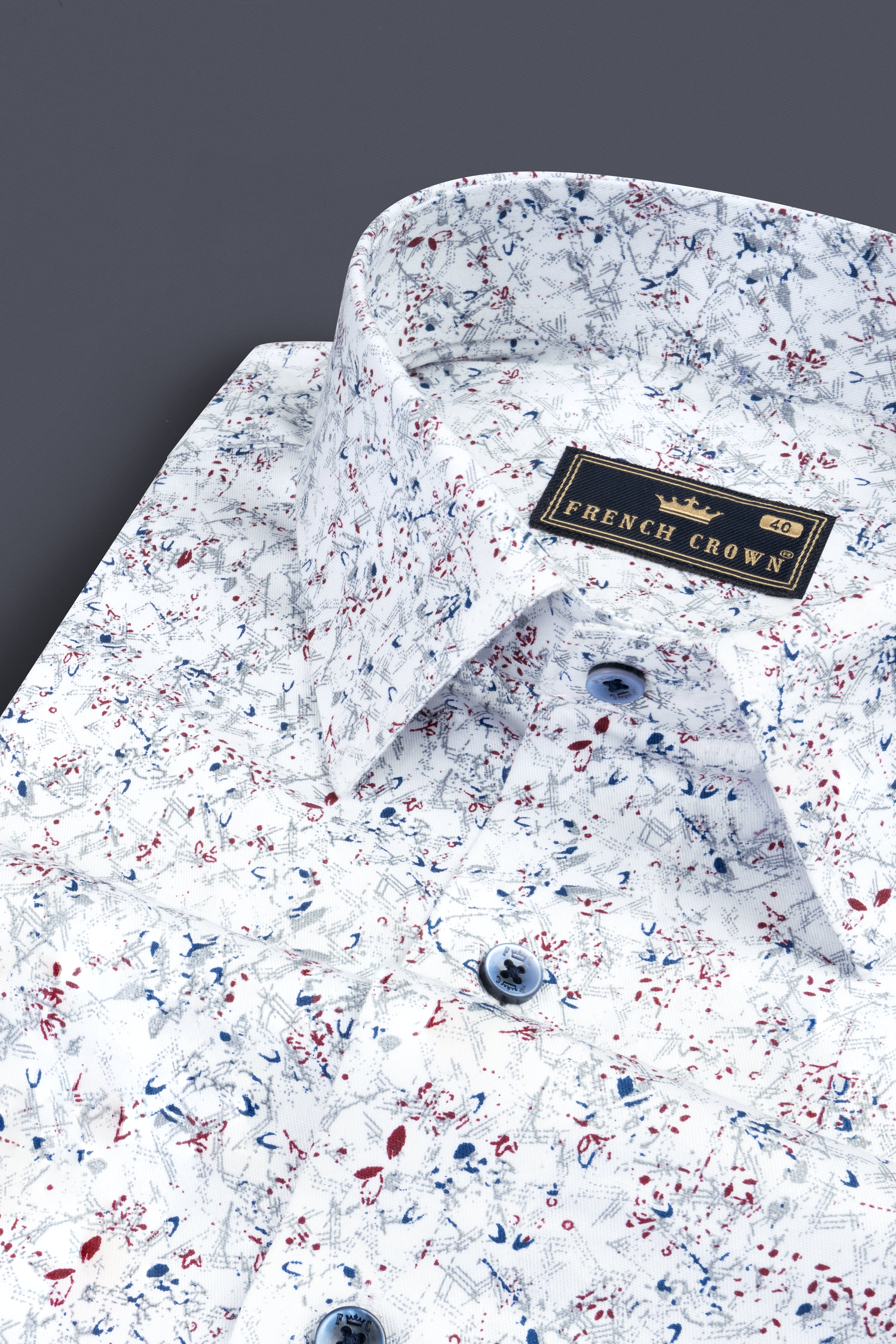 Mischka Grey Textured Twill Premium Cotton Shirt