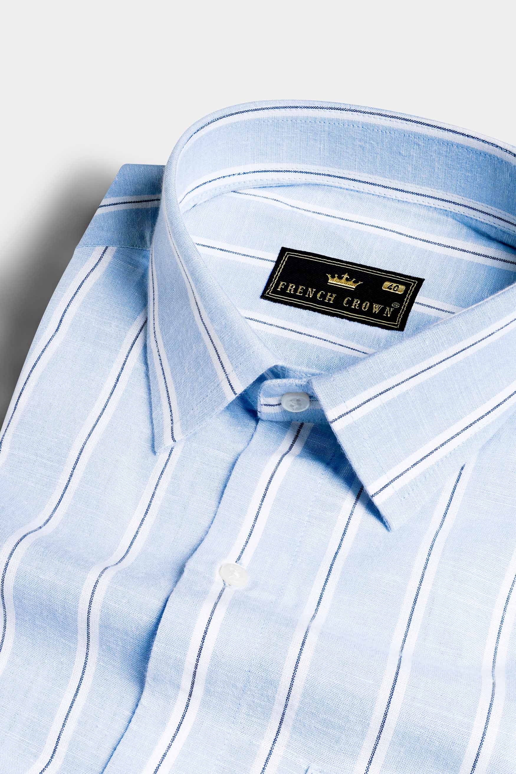 Periwinkle Blue and Bright White Striped with Patchwork Twill Premium Cotton Designer Shirt 7572-E290-38, 7572-E290-H-38, 7572-E290-39, 7572-E290-H-39, 7572-E290-40, 7572-E290-H-40, 7572-E290-42, 7572-E290-H-42, 7572-E290-44, 7572-E290-H-44, 7572-E290-46, 7572-E290-H-46, 7572-E290-48, 7572-E290-H-48, 7572-E290-50, 7572-E290-H-50, 7572-E290-52, 7572-E290-H-52