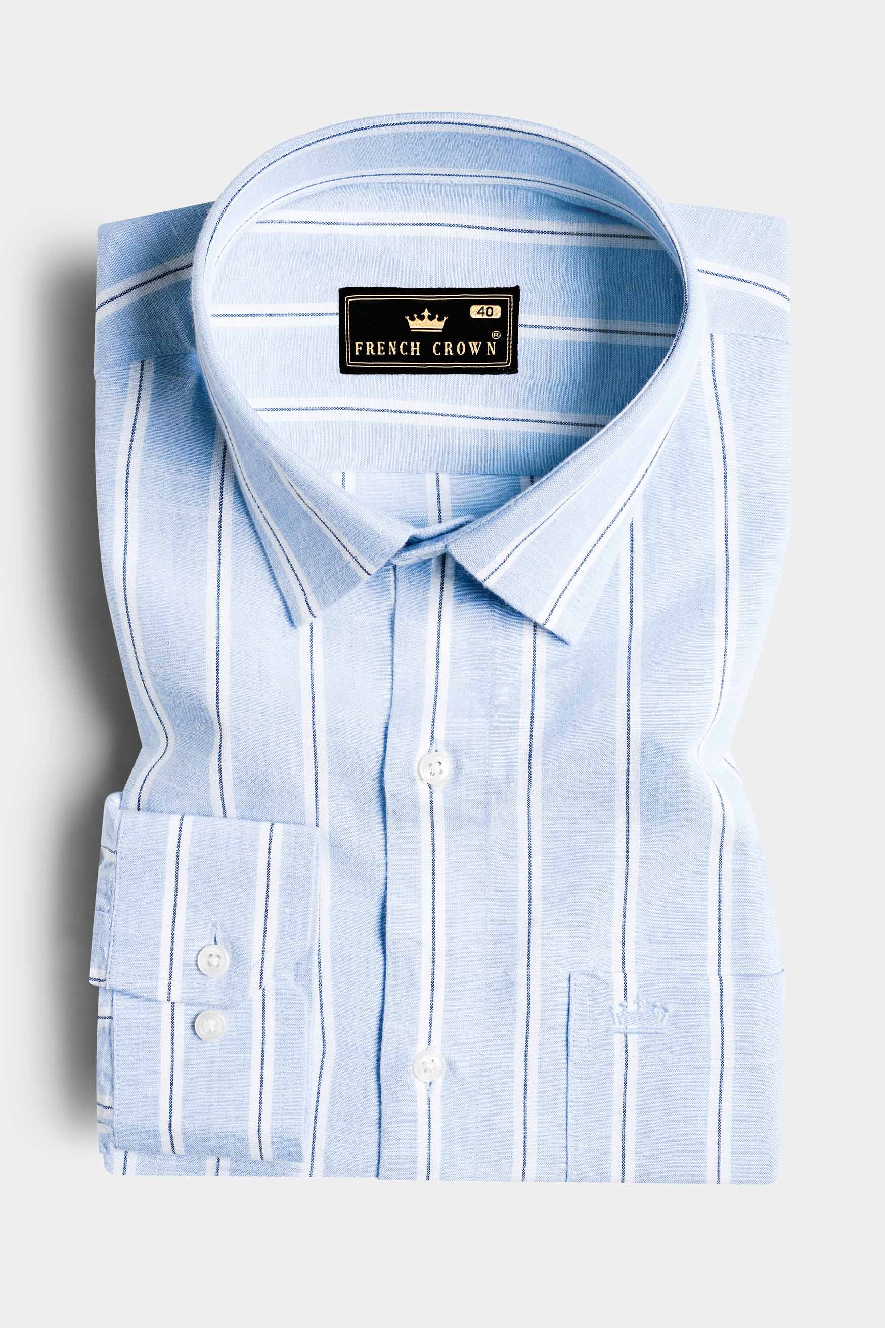 Periwinkle Blue and Bright White Striped with Patchwork Twill Premium Cotton Designer Shirt 7572-E290-38, 7572-E290-H-38, 7572-E290-39, 7572-E290-H-39, 7572-E290-40, 7572-E290-H-40, 7572-E290-42, 7572-E290-H-42, 7572-E290-44, 7572-E290-H-44, 7572-E290-46, 7572-E290-H-46, 7572-E290-48, 7572-E290-H-48, 7572-E290-50, 7572-E290-H-50, 7572-E290-52, 7572-E290-H-52