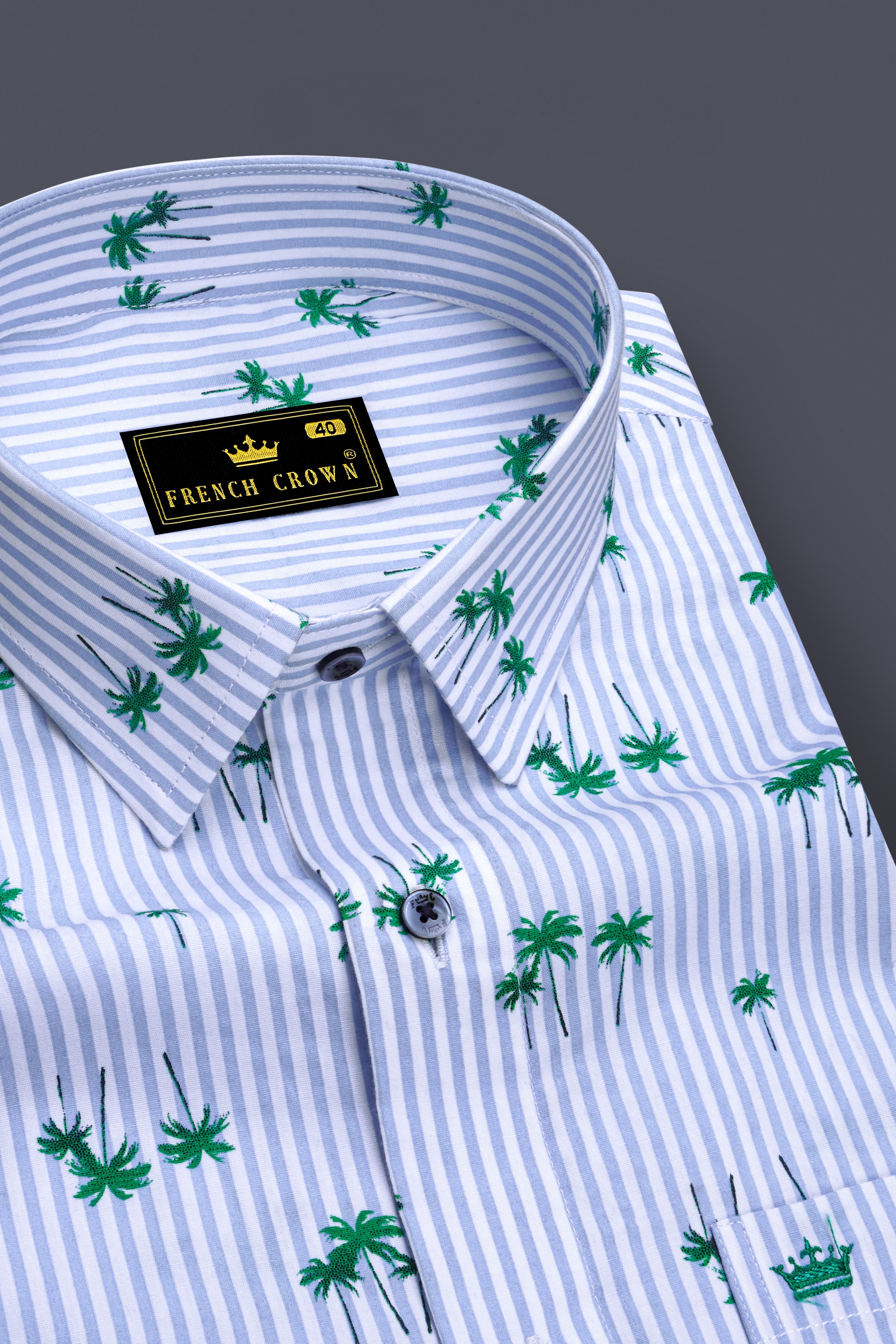 Columbia Blue and White Striped Premium Cotton Shirt