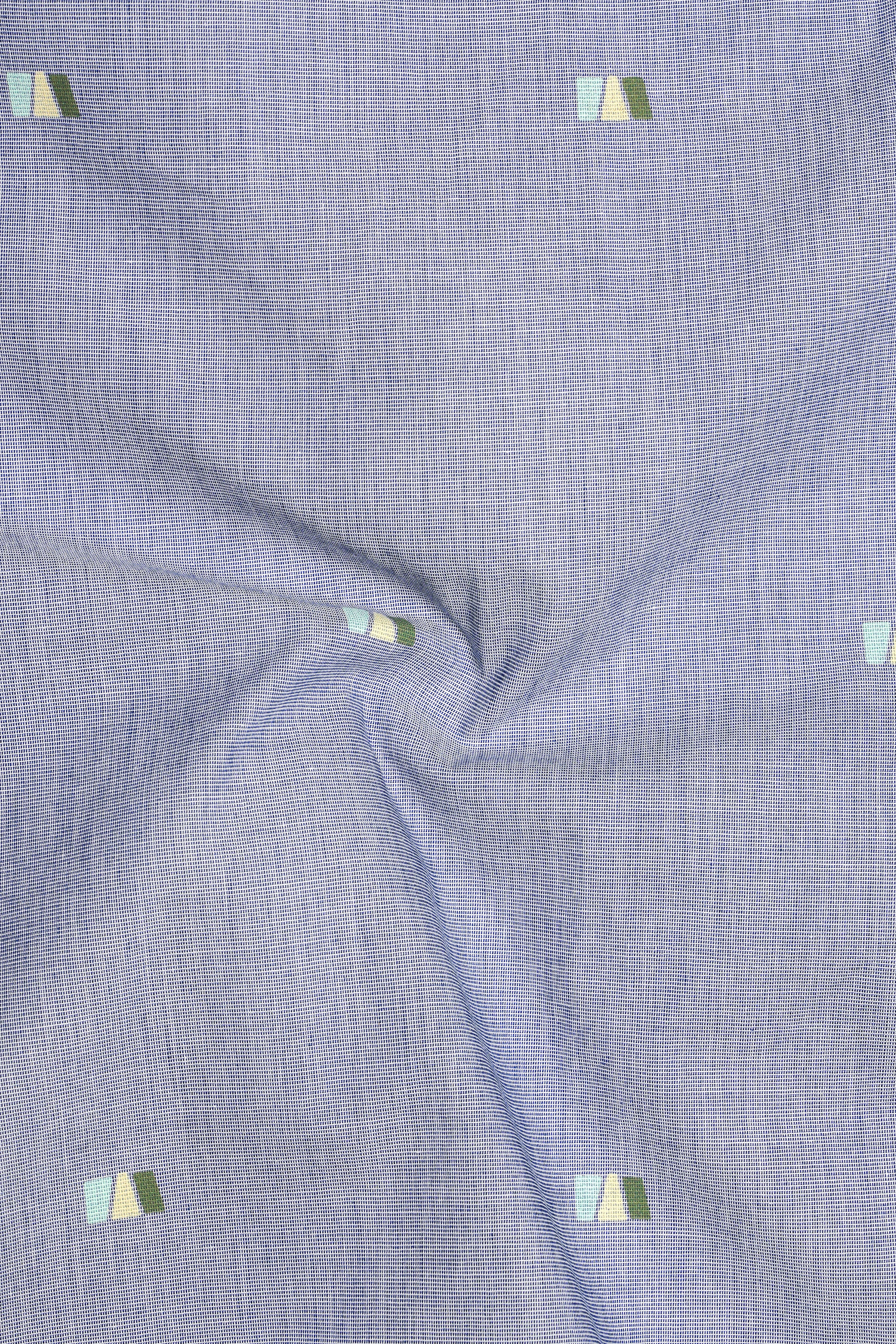 Mantle Light Green with Moonraker Blue 3D Textured Chambray Shirt