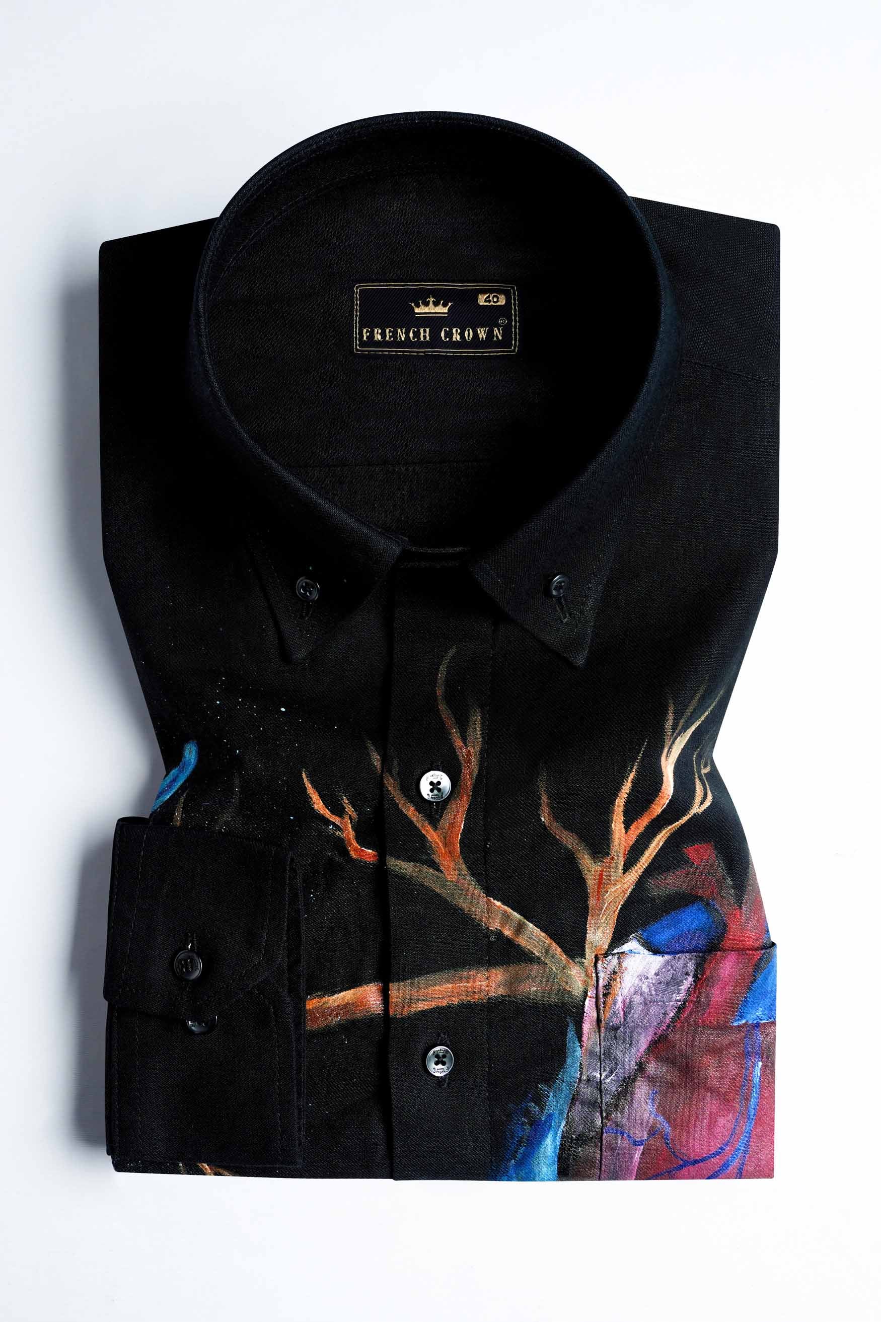 Jade Black Heart Hand Painted Luxurious Linen Designer Shirt 7640-BD-BLK-ART-38, 7640-BD-BLK-ART-H-38, 7640-BD-BLK-ART-39, 7640-BD-BLK-ART-H-39, 7640-BD-BLK-ART-40, 7640-BD-BLK-ART-H-40, 7640-BD-BLK-ART-42, 7640-BD-BLK-ART-H-42, 7640-BD-BLK-ART-44, 7640-BD-BLK-ART-H-44, 7640-BD-BLK-ART-46, 7640-BD-BLK-ART-H-46, 7640-BD-BLK-ART-48, 7640-BD-BLK-ART-H-48, 7640-BD-BLK-ART-50, 7640-BD-BLK-ART-H-50, 7640-BD-BLK-ART-52, 7640-BD-BLK-ART-H-52
